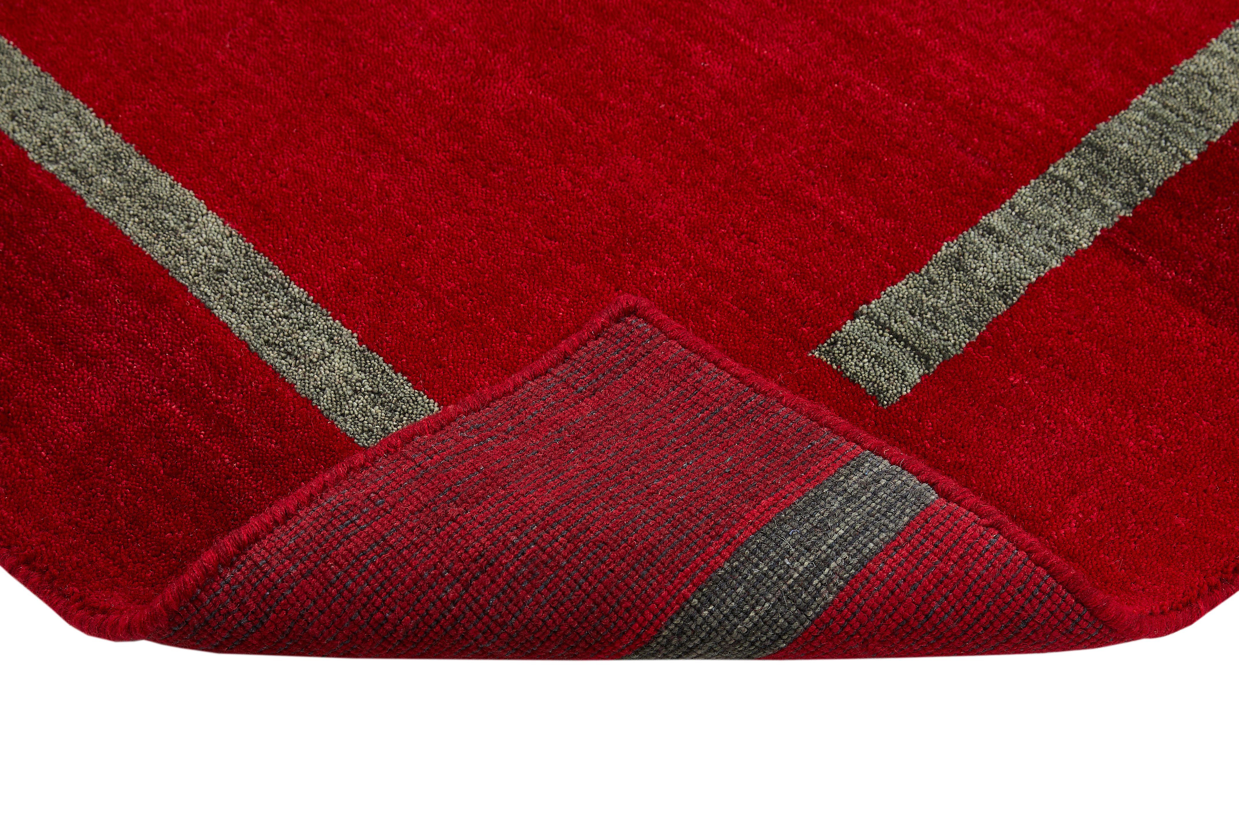 LUXOR living Wollen kleed ROSARIO zuivere wol, met de hand geknoopt, unikleuren, met randdessin