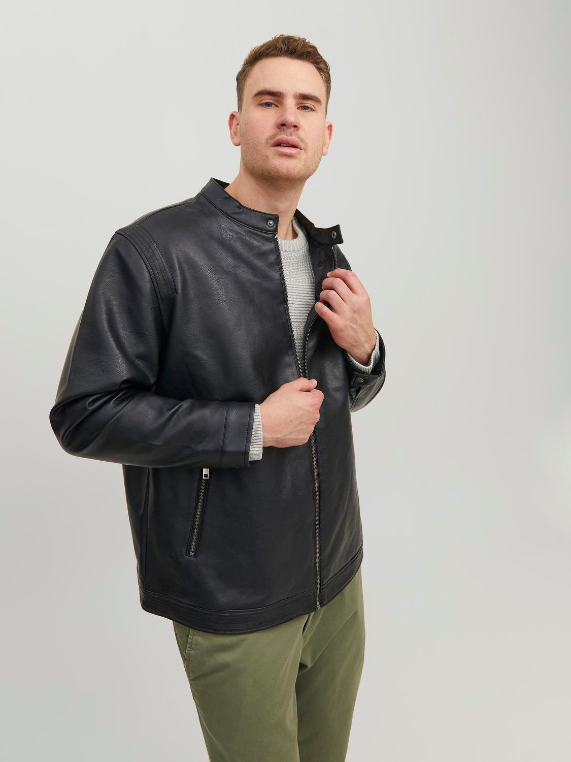 Jack & Jones PlusSize Bikerjack JJEROCKY CLEAN JACKET NOOS PLS