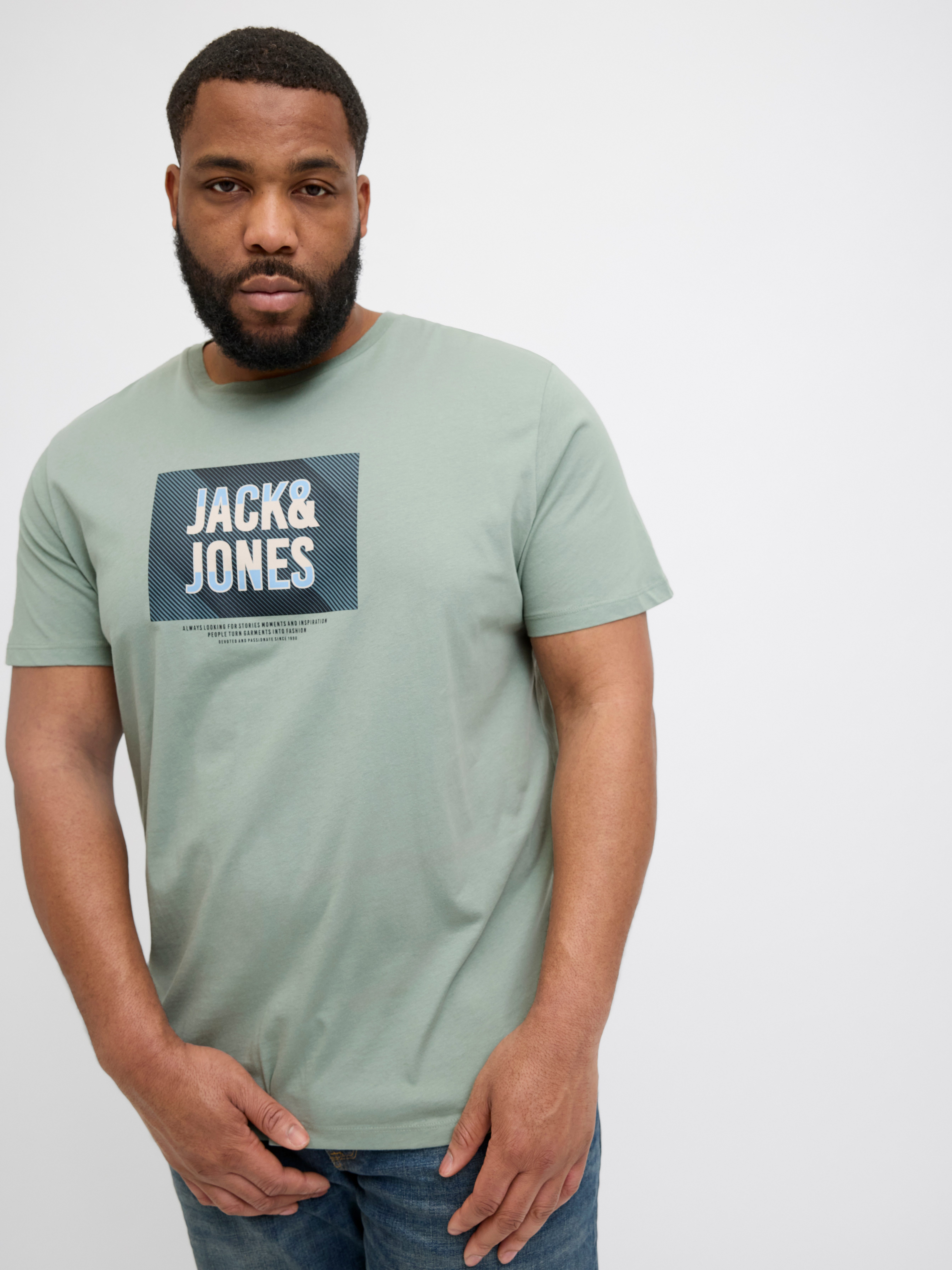 Jack & Jones PlusSize Shirt met ronde hals JJHUDSON TEE SS CREW NECK PLS