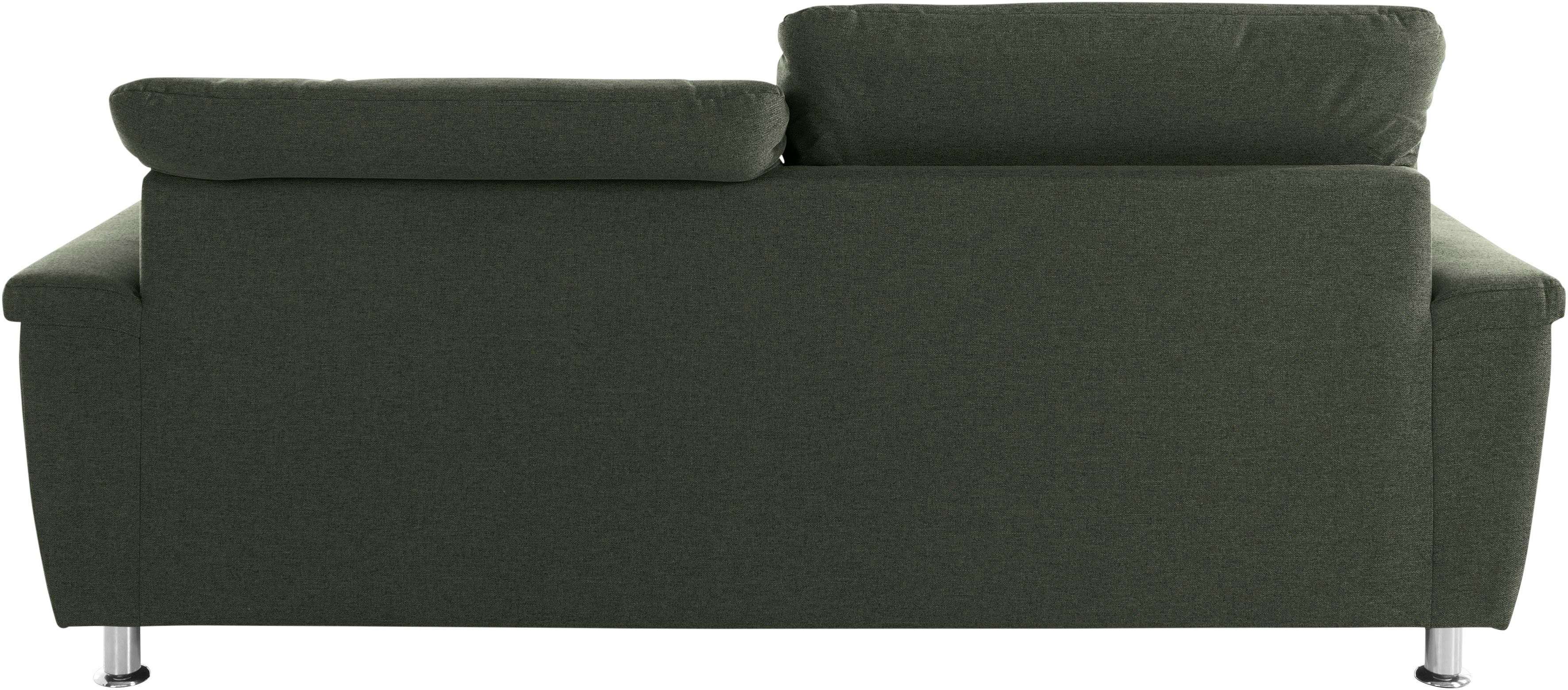 DOMO collection 2,5-zitsbank Franzi, tijdloos en elegant, moderne zittingstikking naar keuze met verstelbare hoofdsteun, inclusief sierkussen