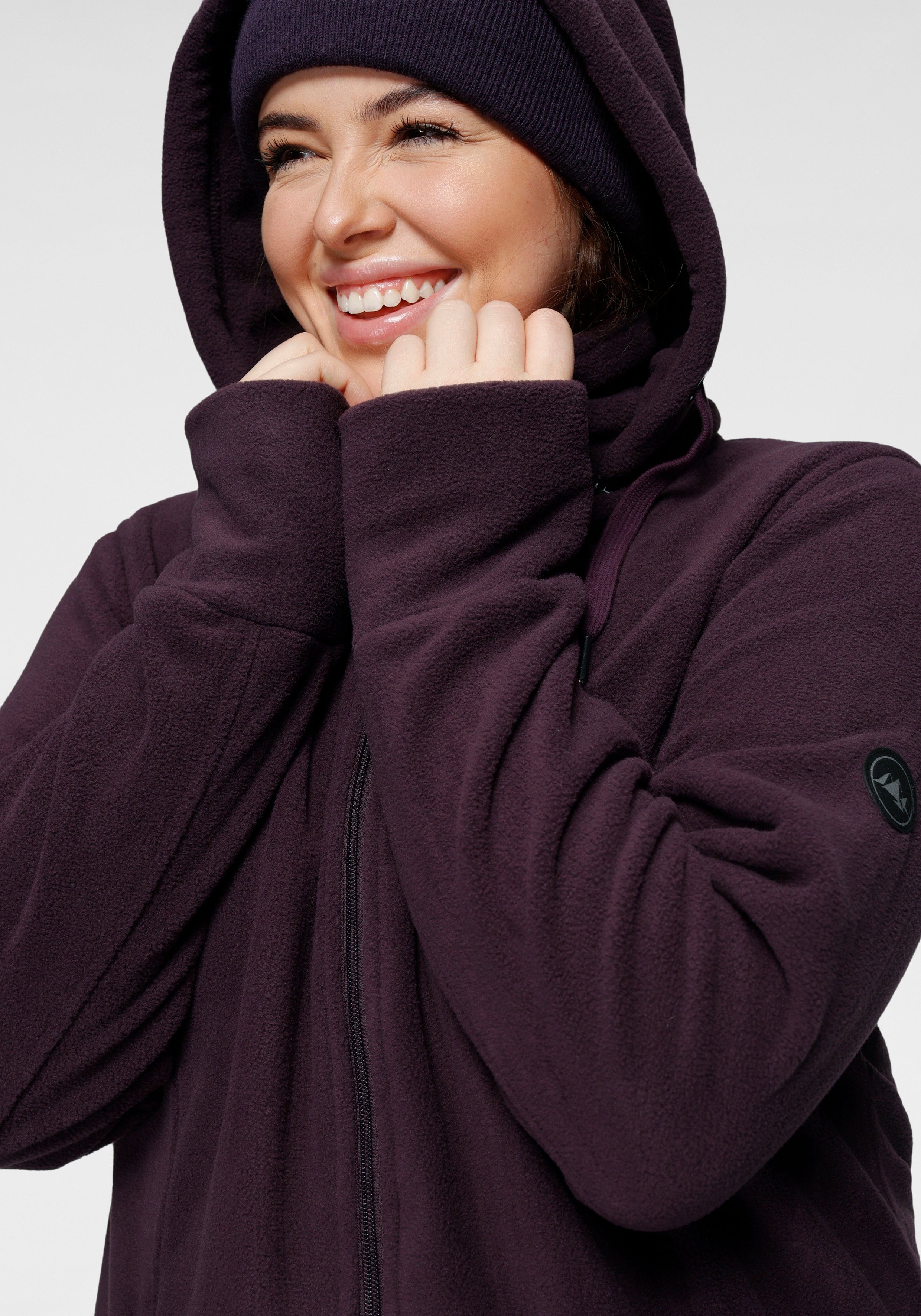 Polarino Fleecejack voor koude dagen, van fleece, sportieve stijl, ademend