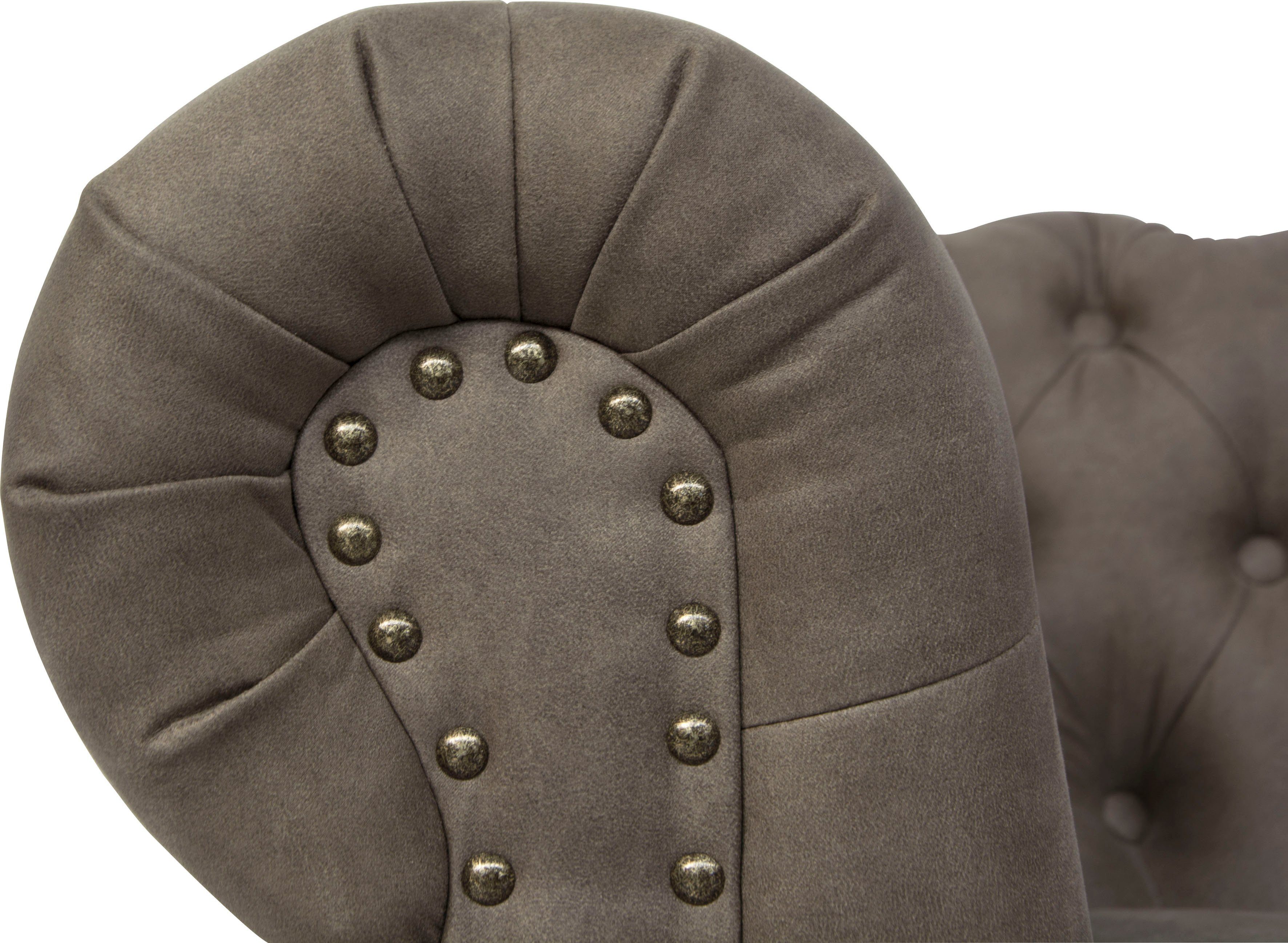 Home affaire Chesterfield-fauteuil Aarburg fauteuil luxueuze capitonnage en siernagels in chesterfield-design