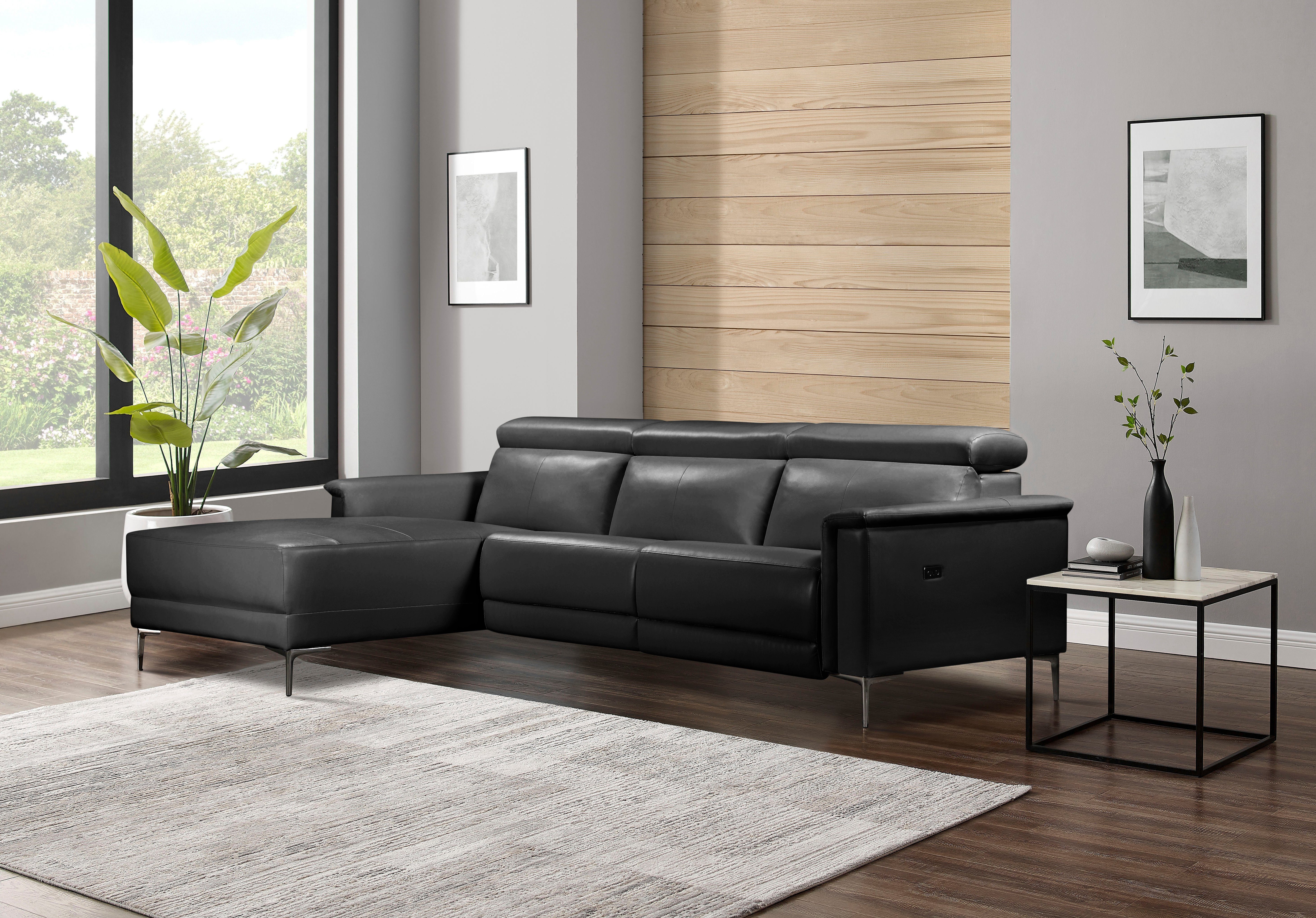 Places of Style Hoekbank Lund, L-vorm, 261 cm, handmatige of elektrische relaxfunctie (met USB-A)