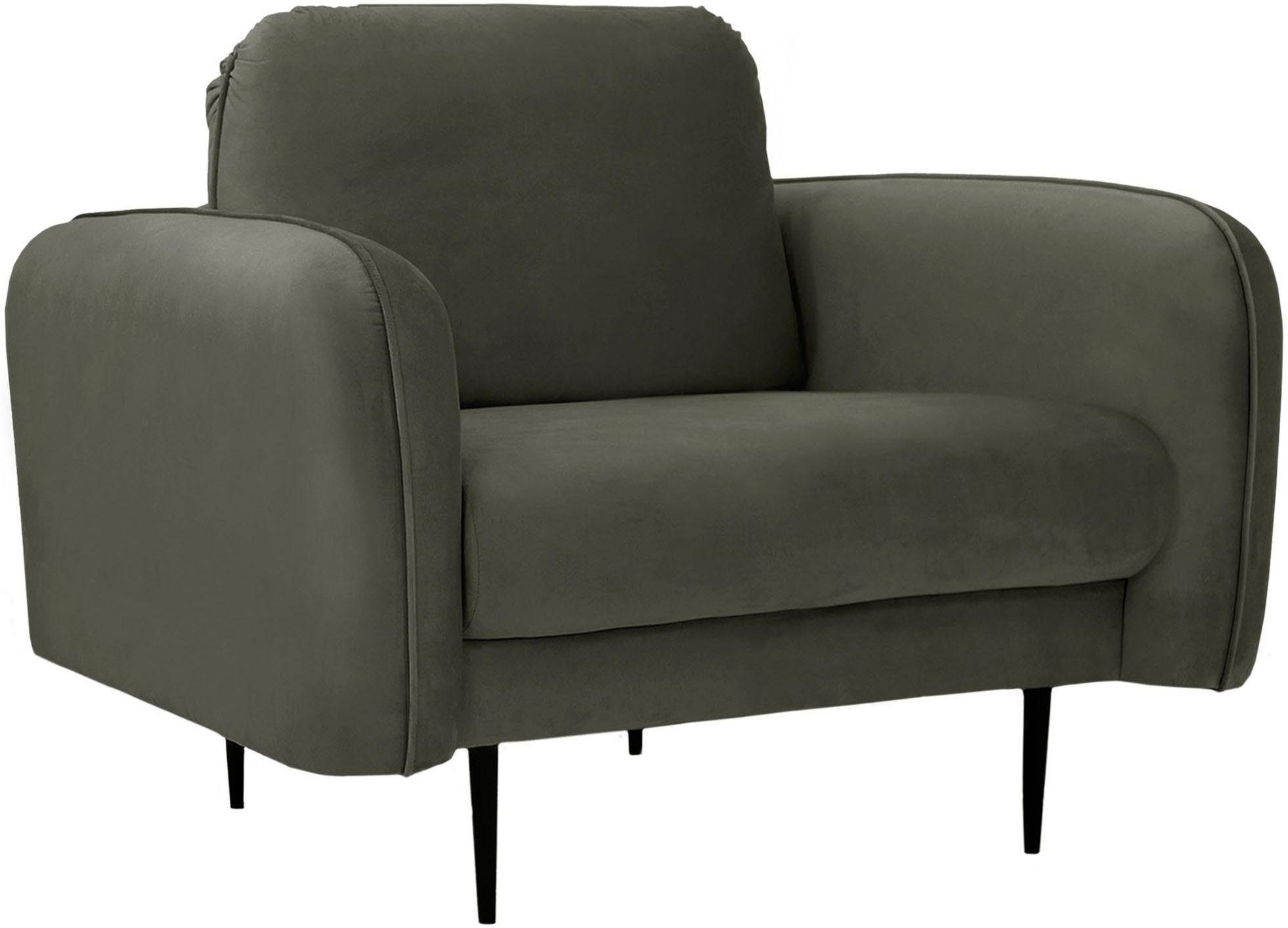 Leonique Fauteuil Skidi met losse rugkussens en opstaande naad boven op de armleuning