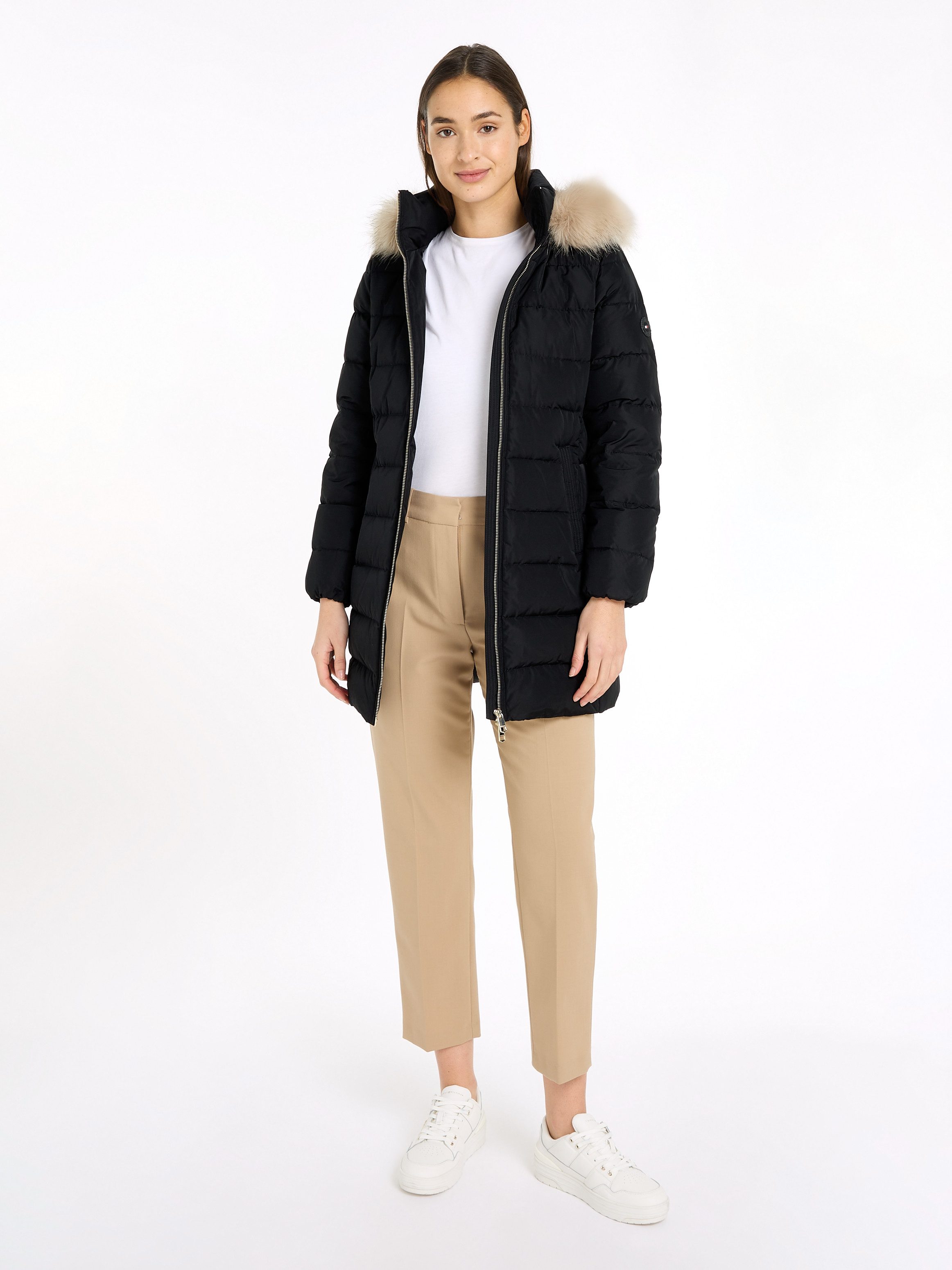 Tommy Hilfiger Gewatteerde jas HERITAGE DOWN TYRA COAT WITH FUR