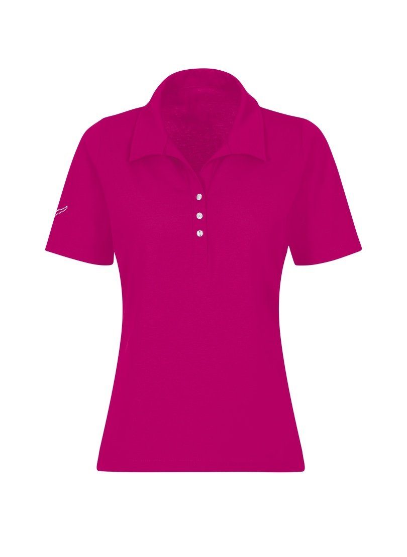Trigema Poloshirt TRIGEMA poloshirt van katoen met kristallen (1-delig)