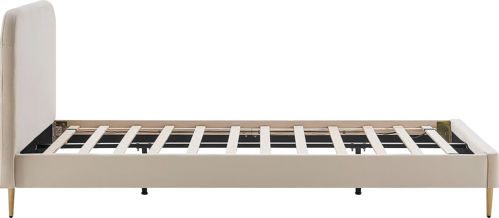 SalesFever Gestoffeerd bed Poten chroom goudkleur