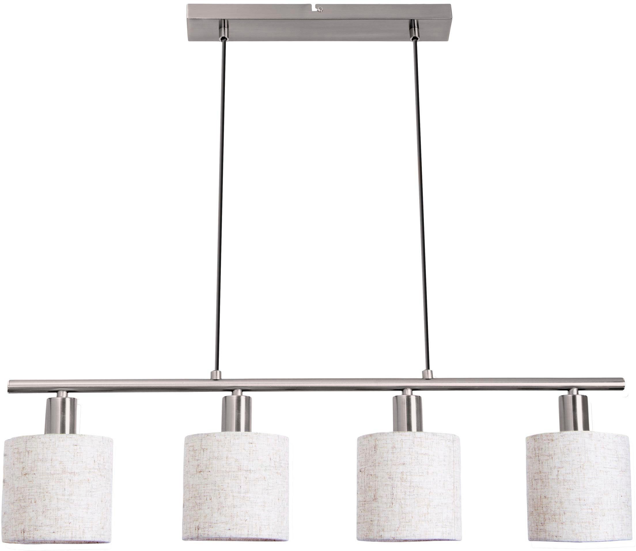 näve Hanglamp Maron Hang-, stoffen pendellamp, L: 71,5 cm, 4xE14 max. 40W, metaal/textiel (1 stuk)