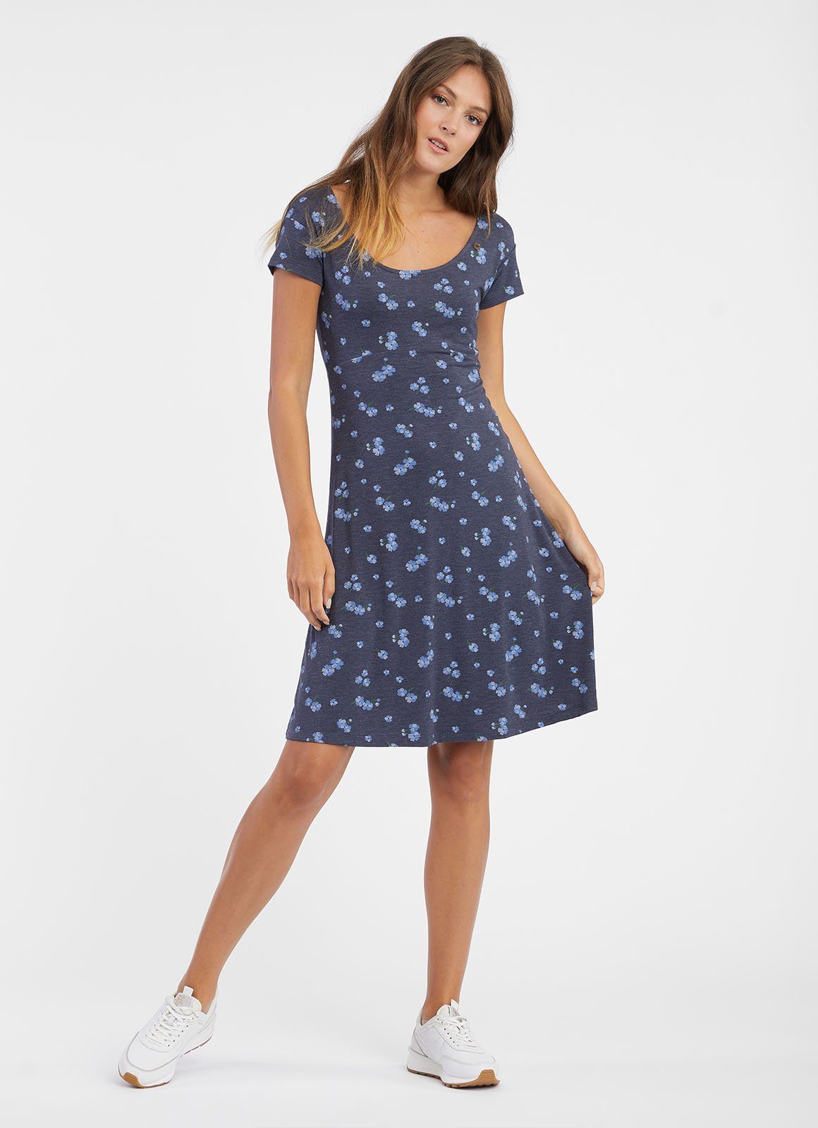 Ragwear Mini-jurk LUNNGO DRESS Uitsnede achter met detail en bloemendruk