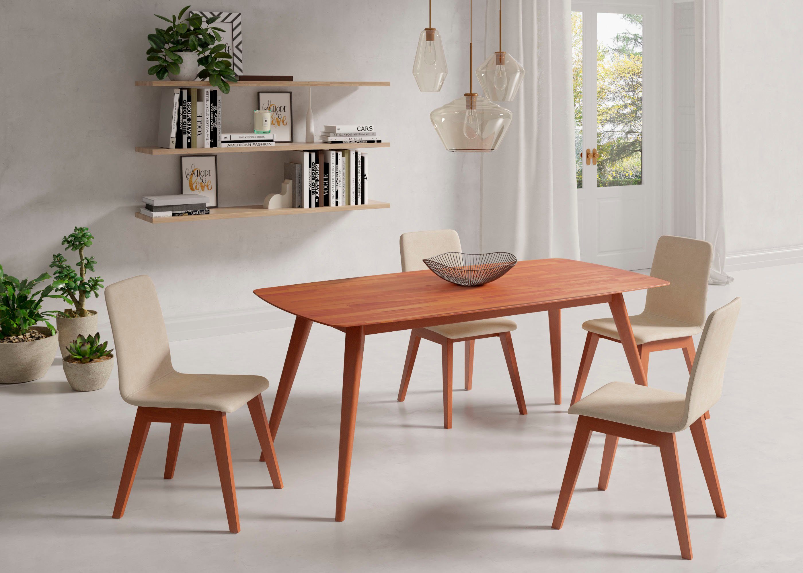 INOSIGN Stoel Sandy met verschillende stoelpootkleuren en kleurvarianten, zithoogte 47 cm (2 stuks)