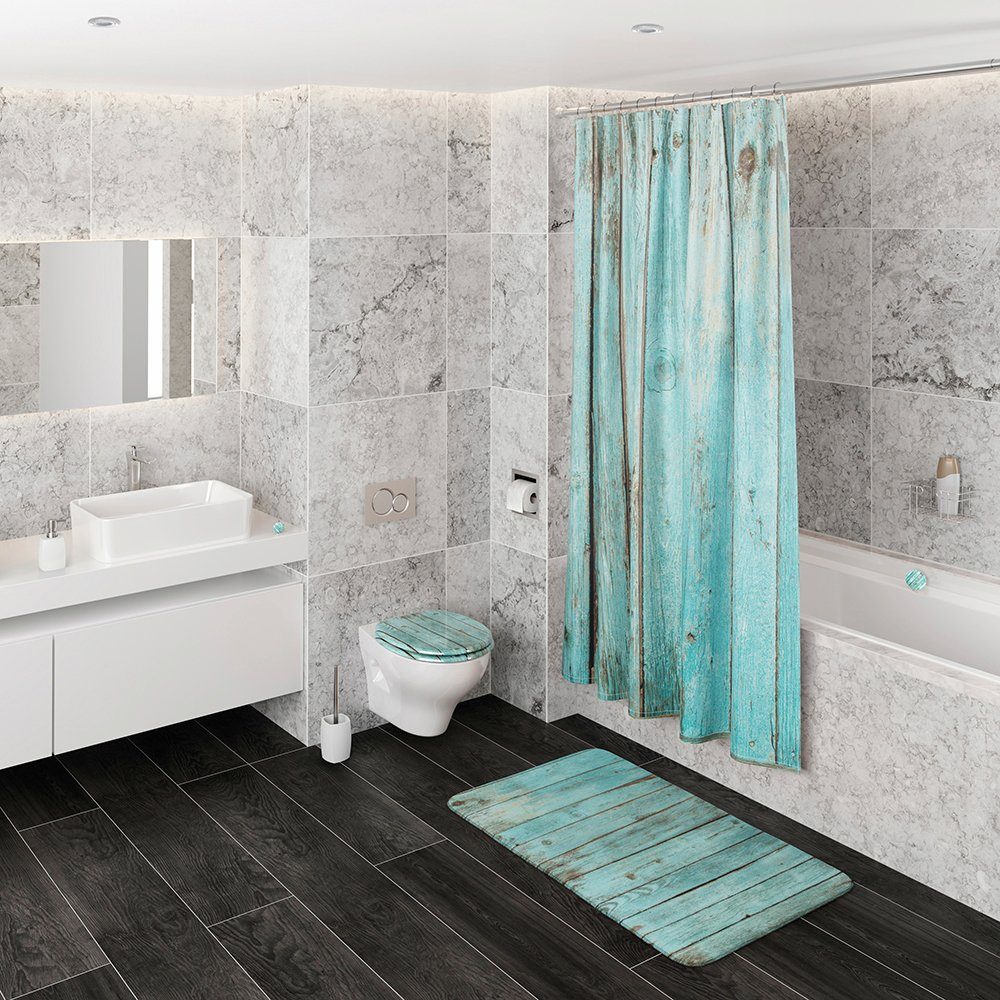 Sanilo Set badkameraccessoires Lumber bestaand uit toiletzitting, badmat en wastafelplug (complete set, 3-delig)