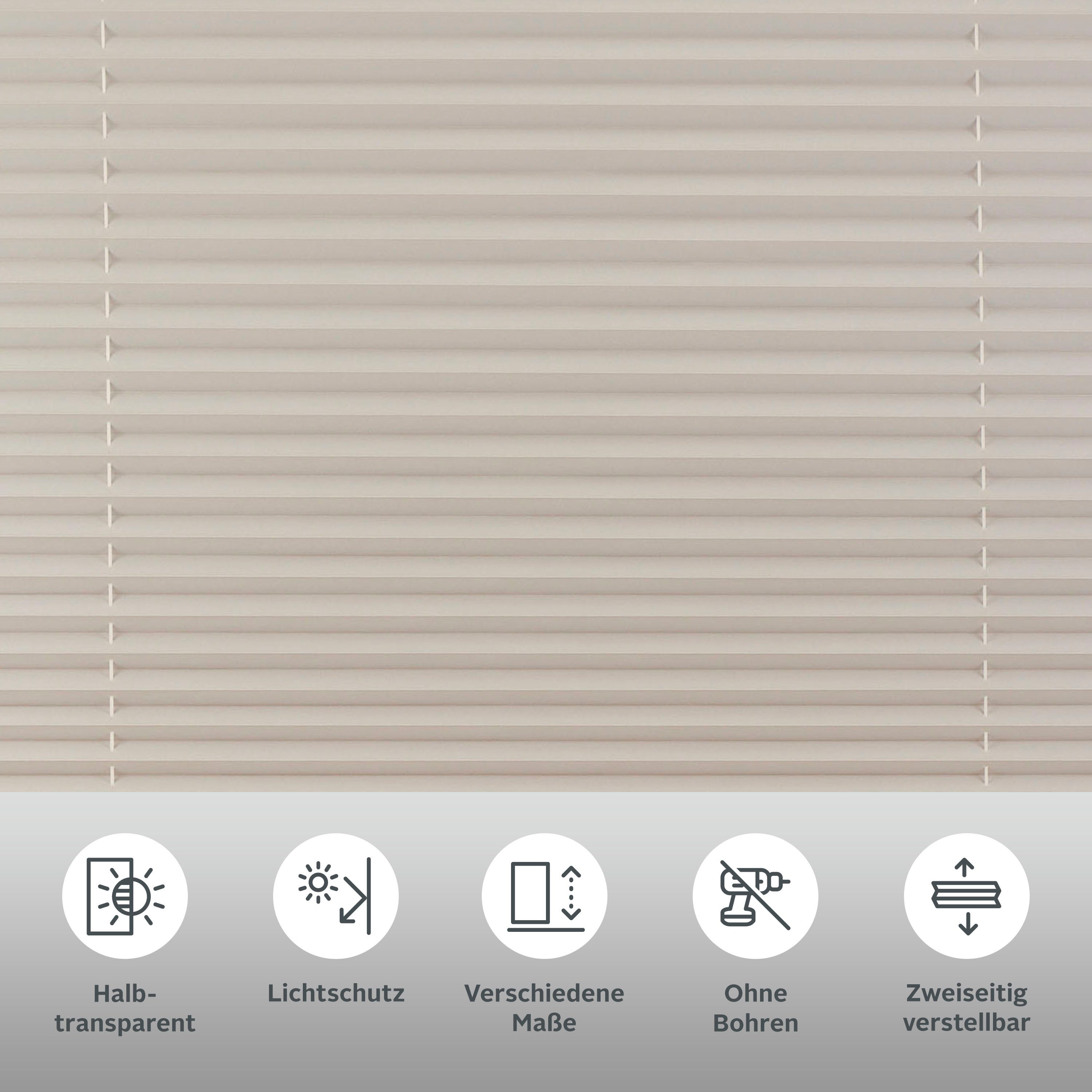 my home Plissé LAHOLM Standaardmaat, bestseller met ruim 3000 4,5-sterren-beoordelingen, klemsteun (1 stuk)