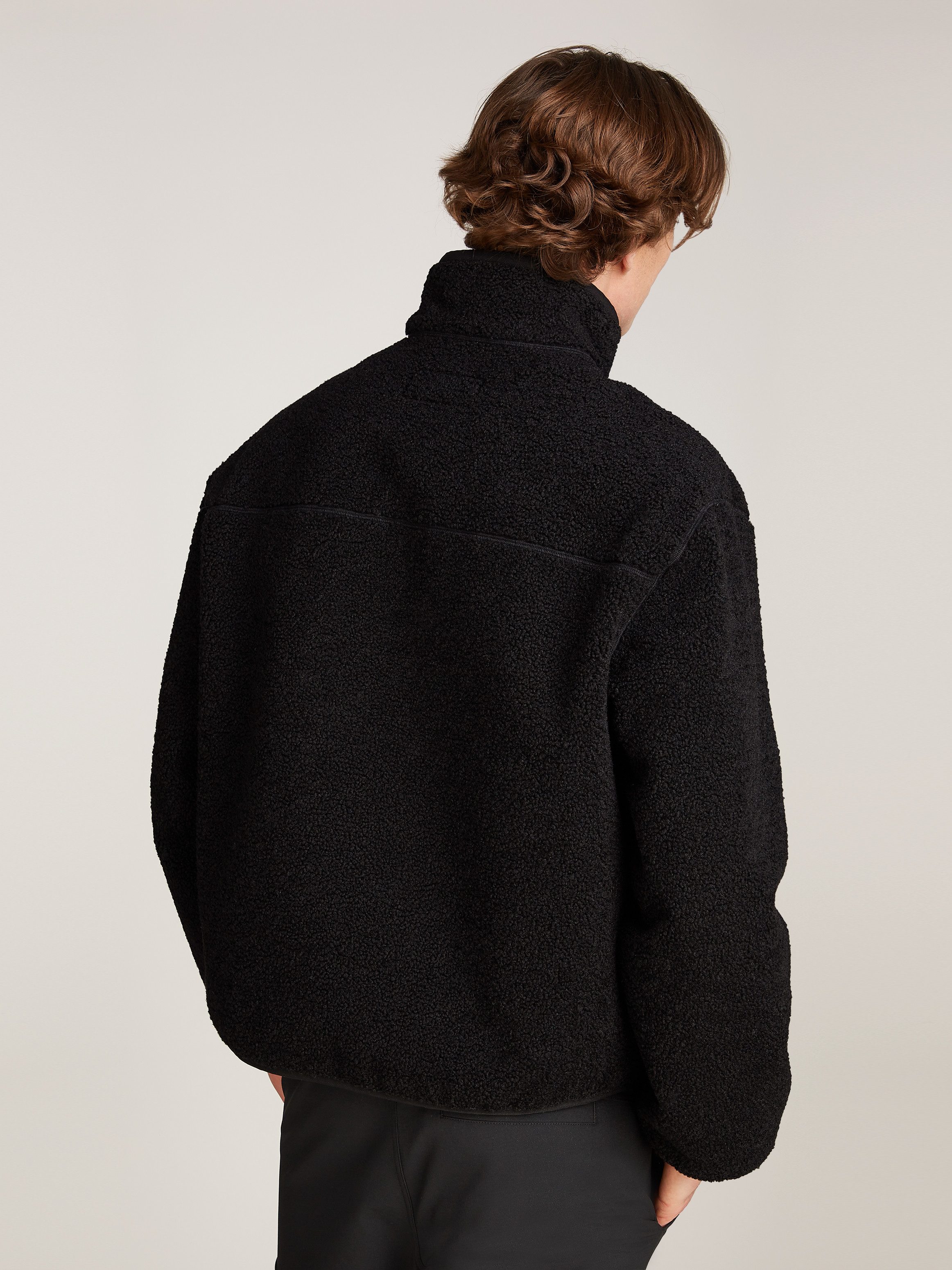 Calvin Klein Pluchen jack HALF ZIP SHERPA met een logo-opschrift