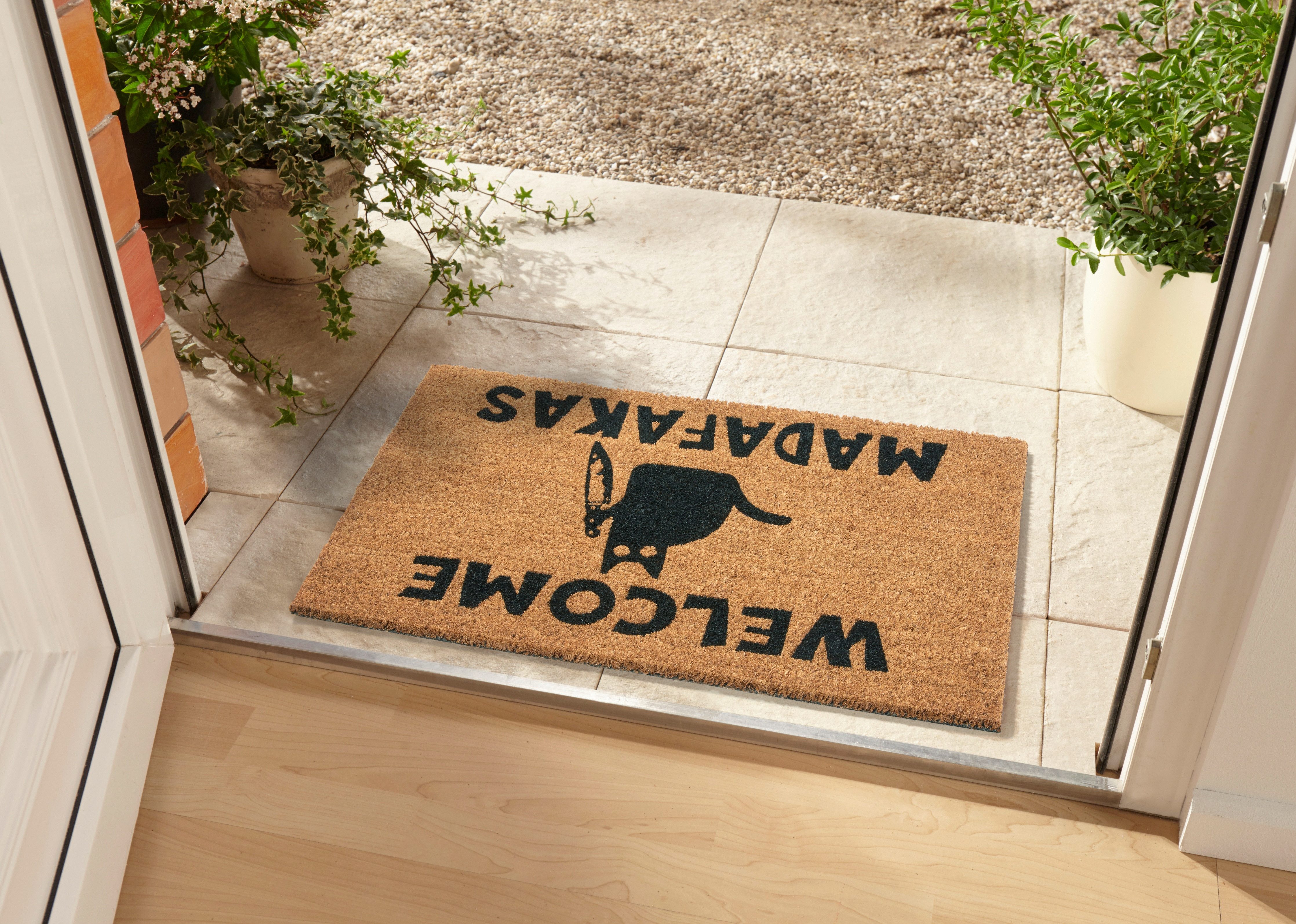 HANSE Home Mat Mix Mats Kokos Welcome Madafakas, deurmat Kokos, vuilopvangmat, outdoor, antislip, binnen, kokosmat, gang