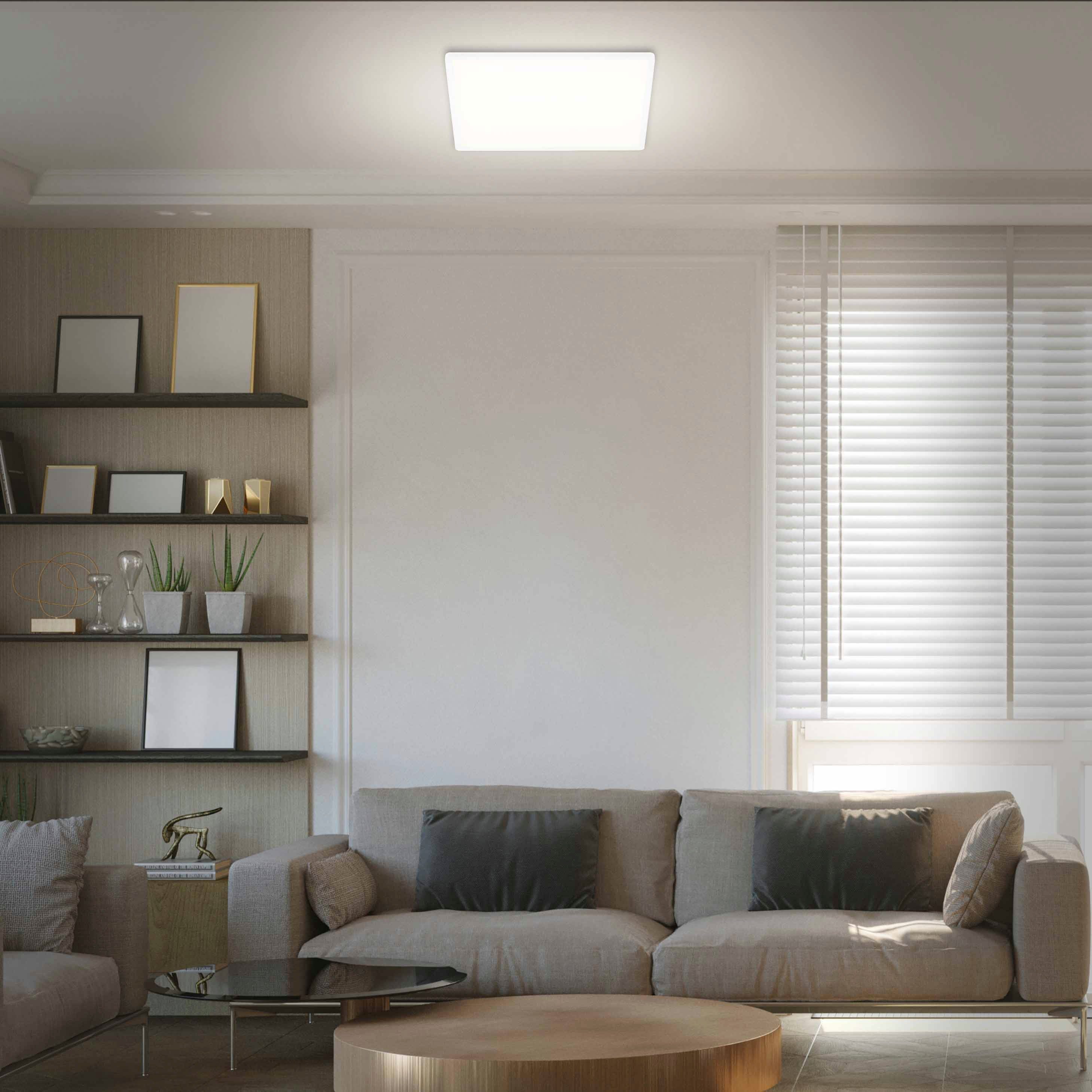 Briloner Leuchten Led-paneel 7158416 SLIM Plafondlamp, 42x42x2,9 cm, wit, 22W, woonkamer, slaapkamer, keuken
