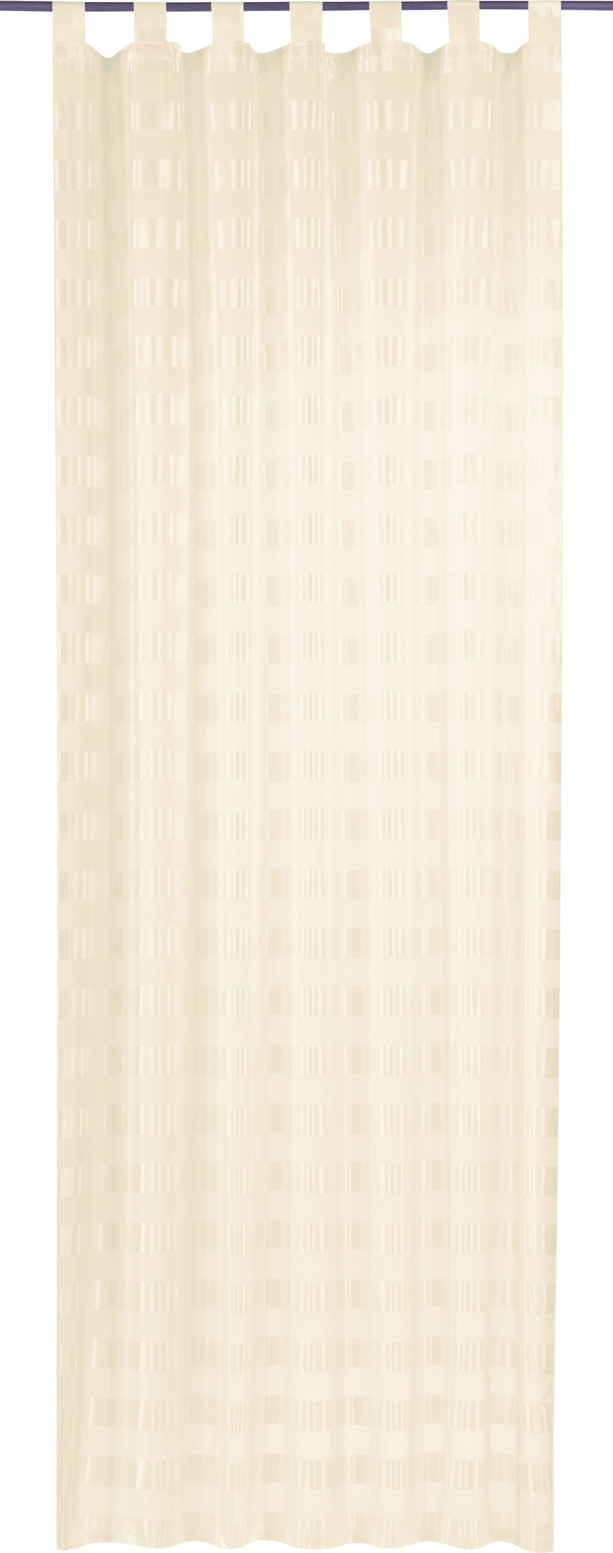 ELBERSDRUCKE Gordijn Ruit-voile Lussenvitrage met rimpelband ruit-voile 00 wit 255x140 cm halftransparant (1 stuk)