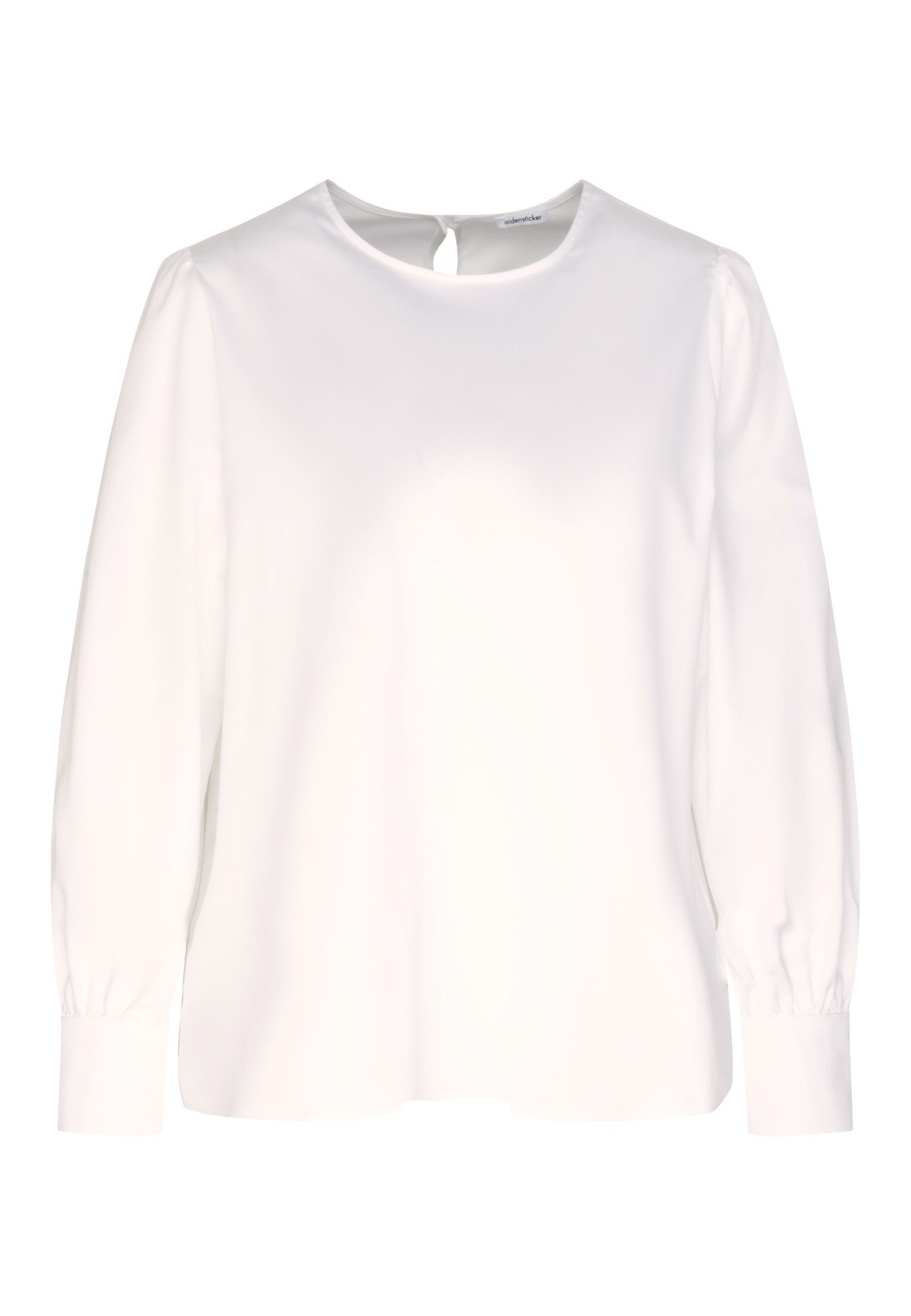 seidensticker Shirtblouse Zwarte roos Lange mouwen ronde hals uni