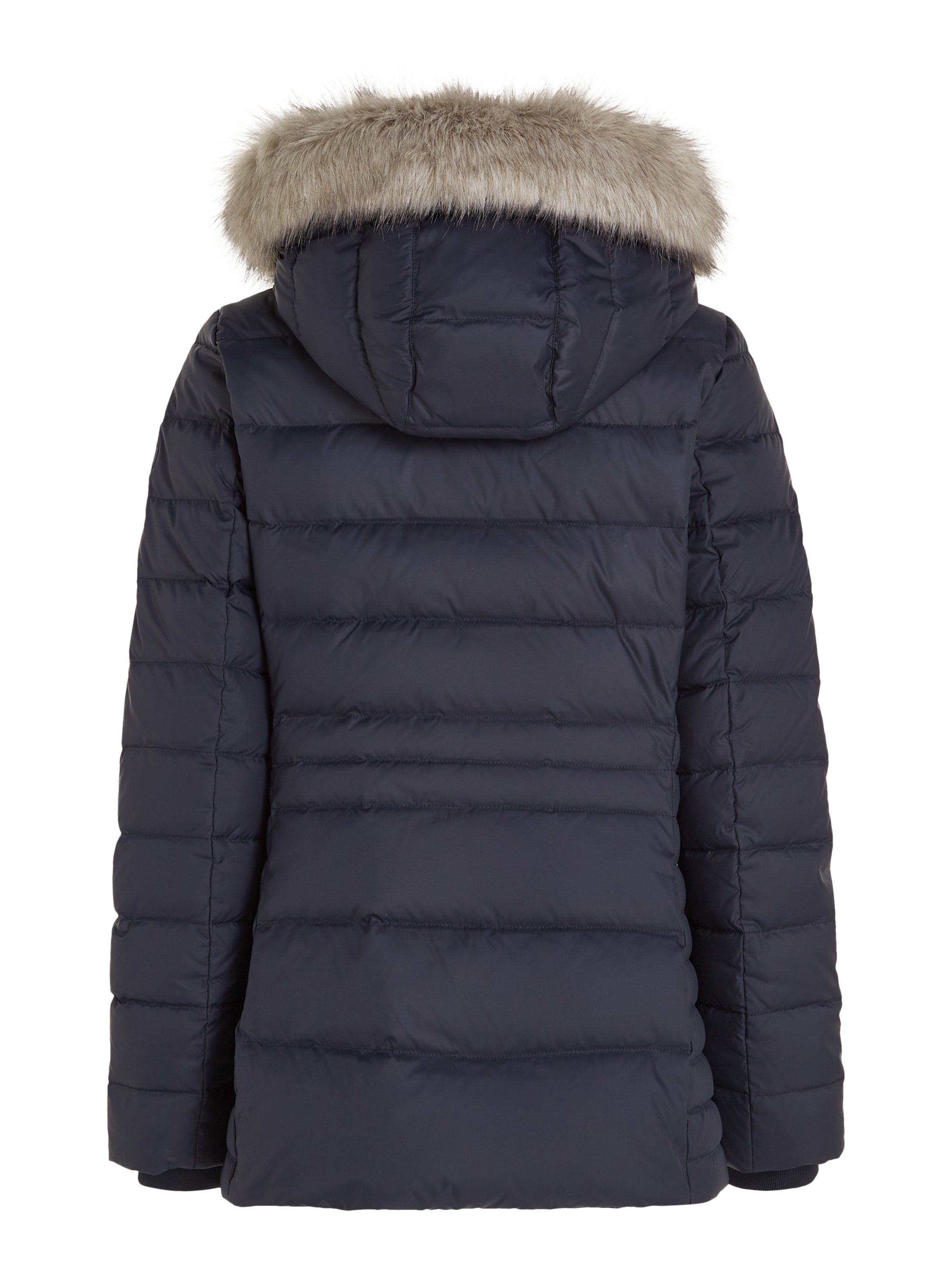 Tommy Hilfiger Donsjack TYRA DOWN JACKET WITH FUR met rand van imitatiebont op de capuchon