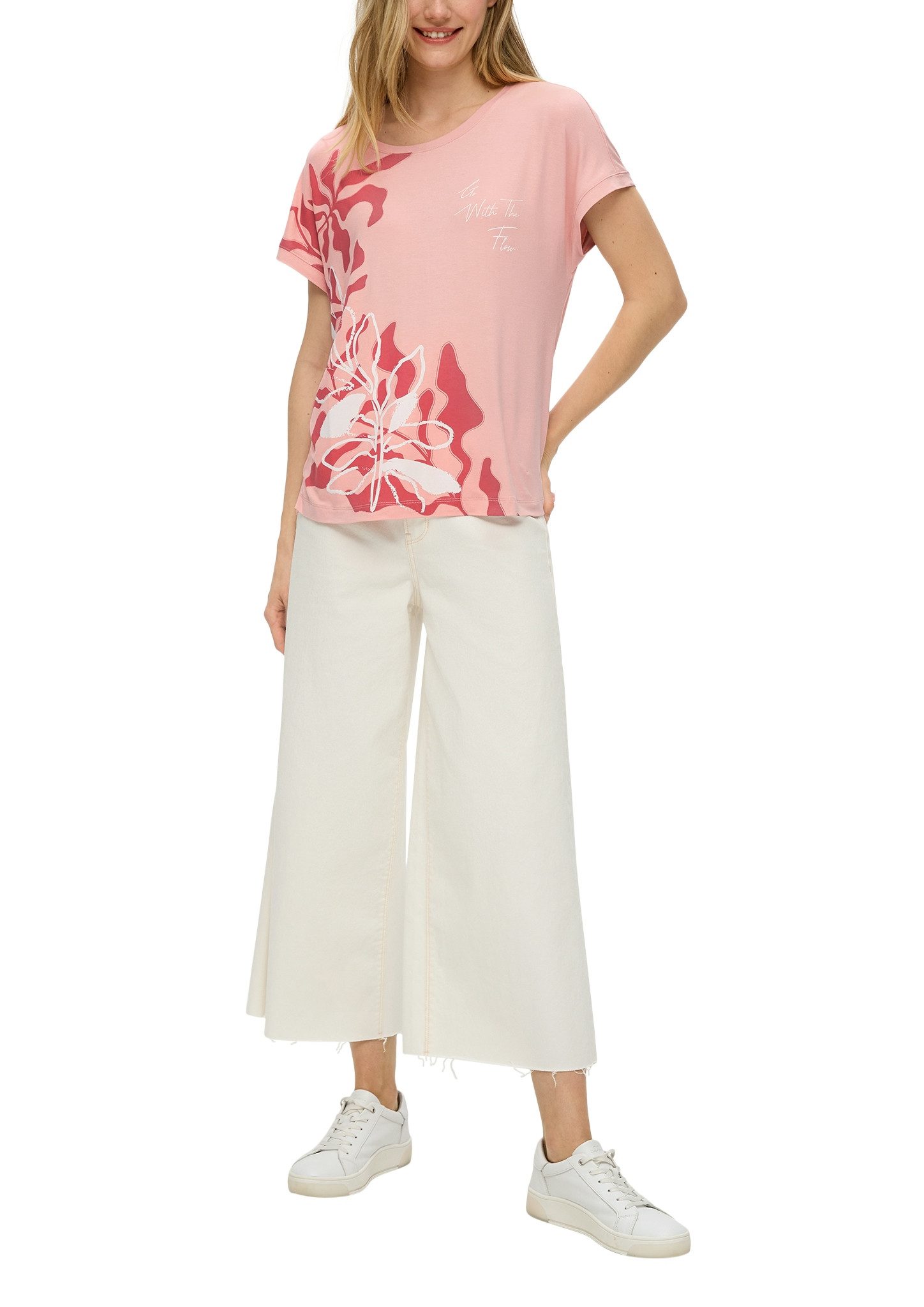 s.Oliver Shirt met print met groot bloempatroon