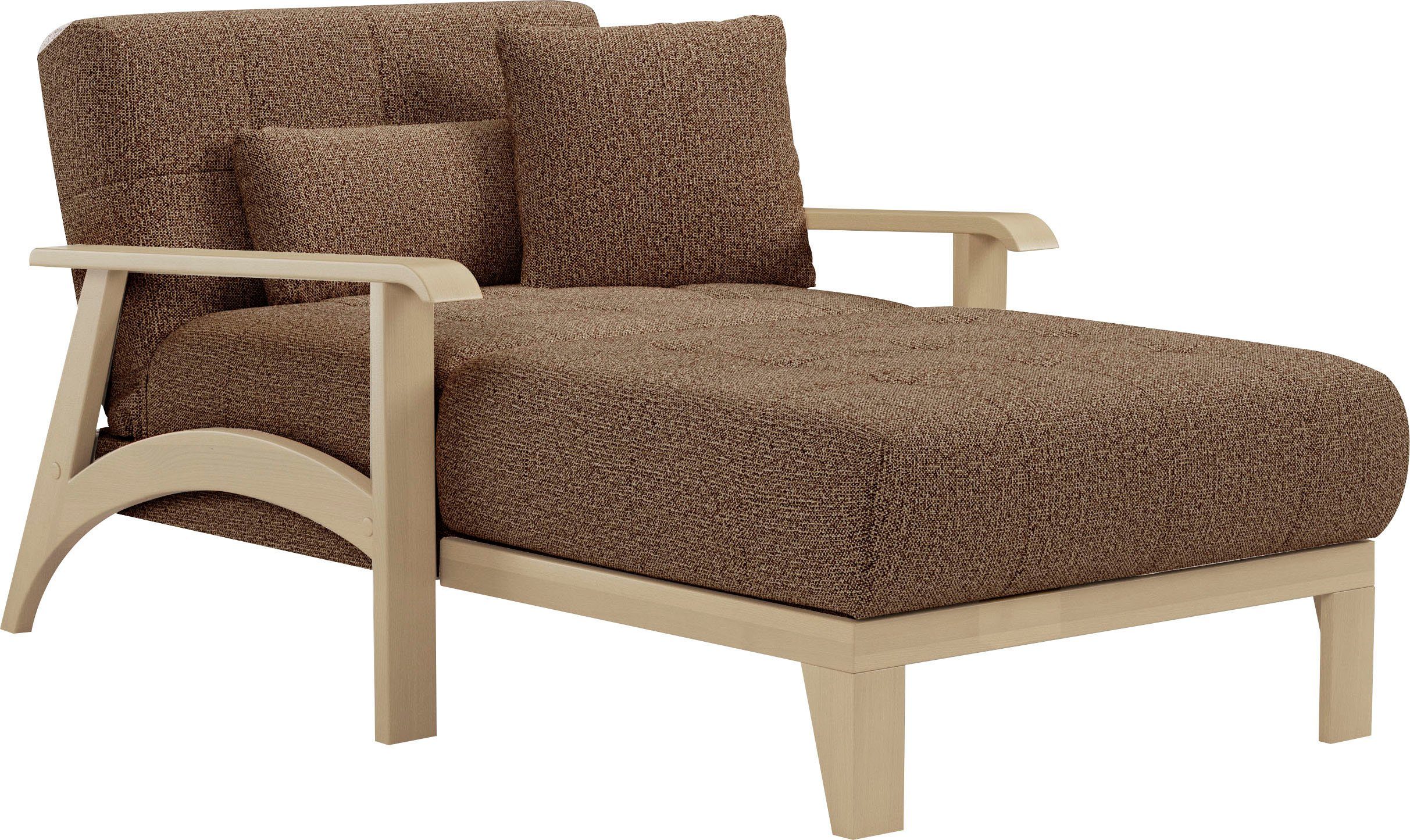 sit&more Récamier Billund Armleuningen van natuurlijk beukenhout, verschillende bekledingen en kleuren