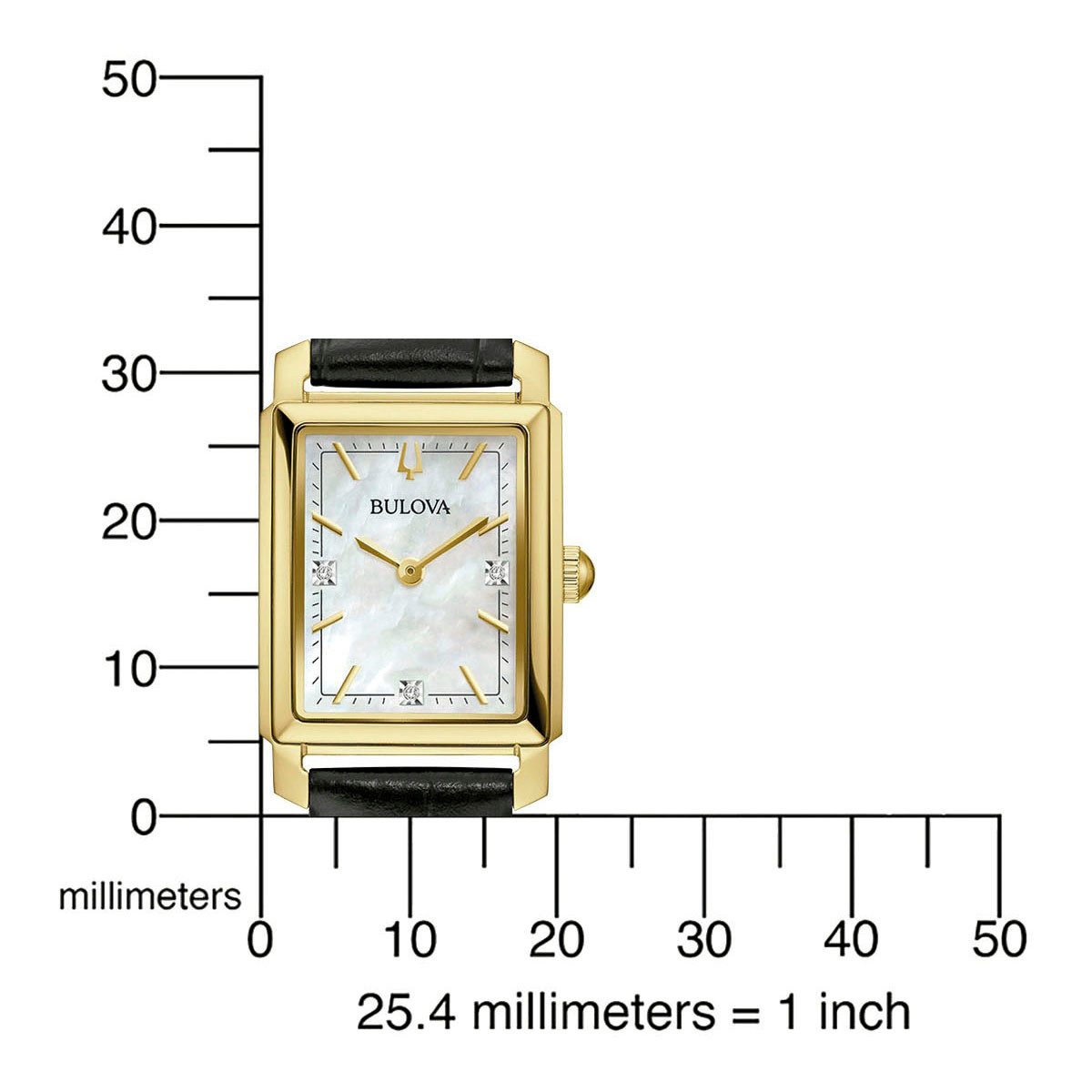 Bulova Kwartshorloge 97P166 Polshorloge, dameshorloge, roestvrijstalen armband, met diamanten