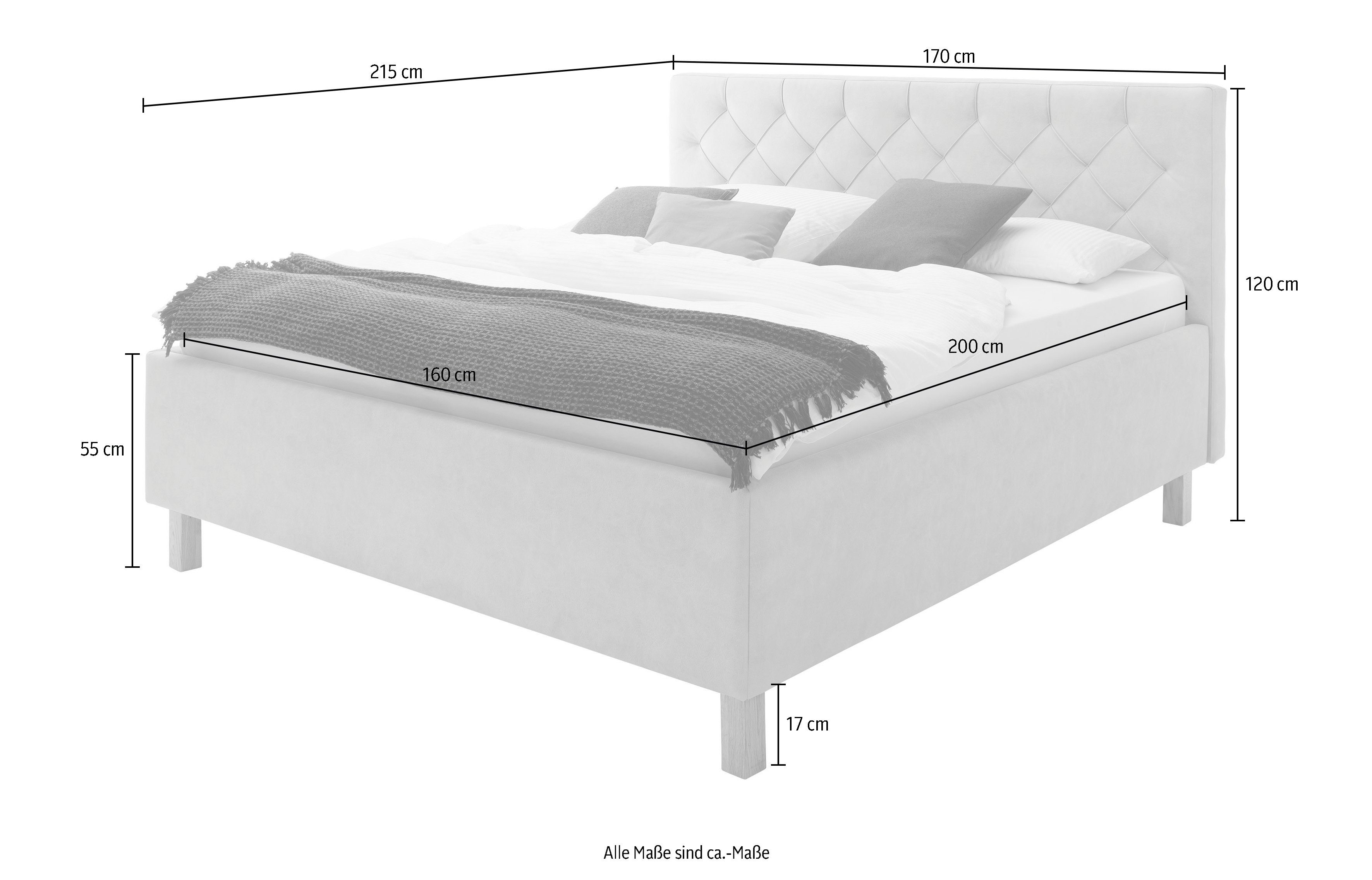meise.möbel Gestoffeerd bed Sanremo met bedkist