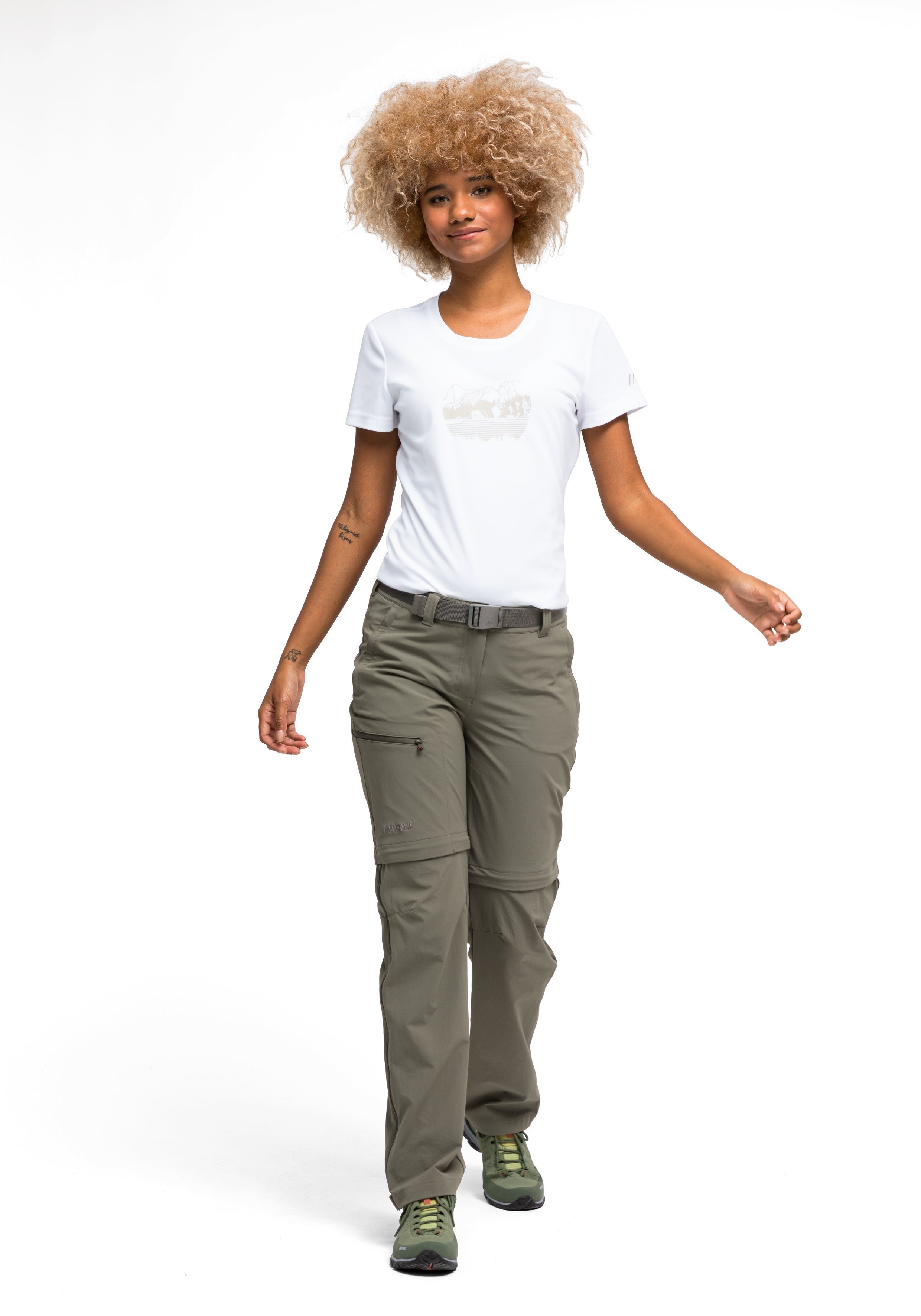 Maier Sports Functionele broek Nata Dames wandelbroek, afritsbare outdoorbroek, 3 zakken, regular fit