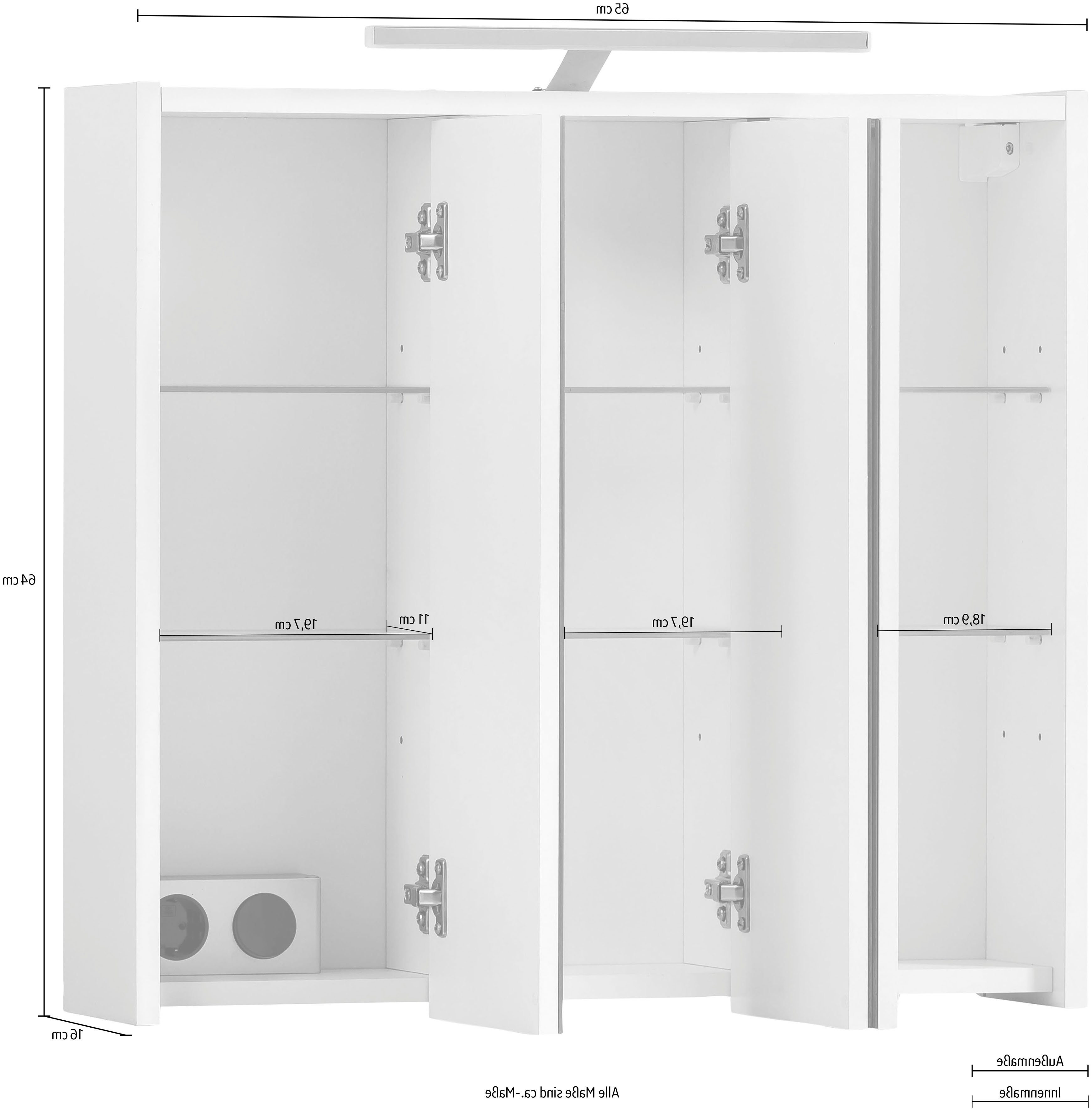 INOSIGN Badkamerspiegelkast Dex Badkamermeubel, breedte 65 cm