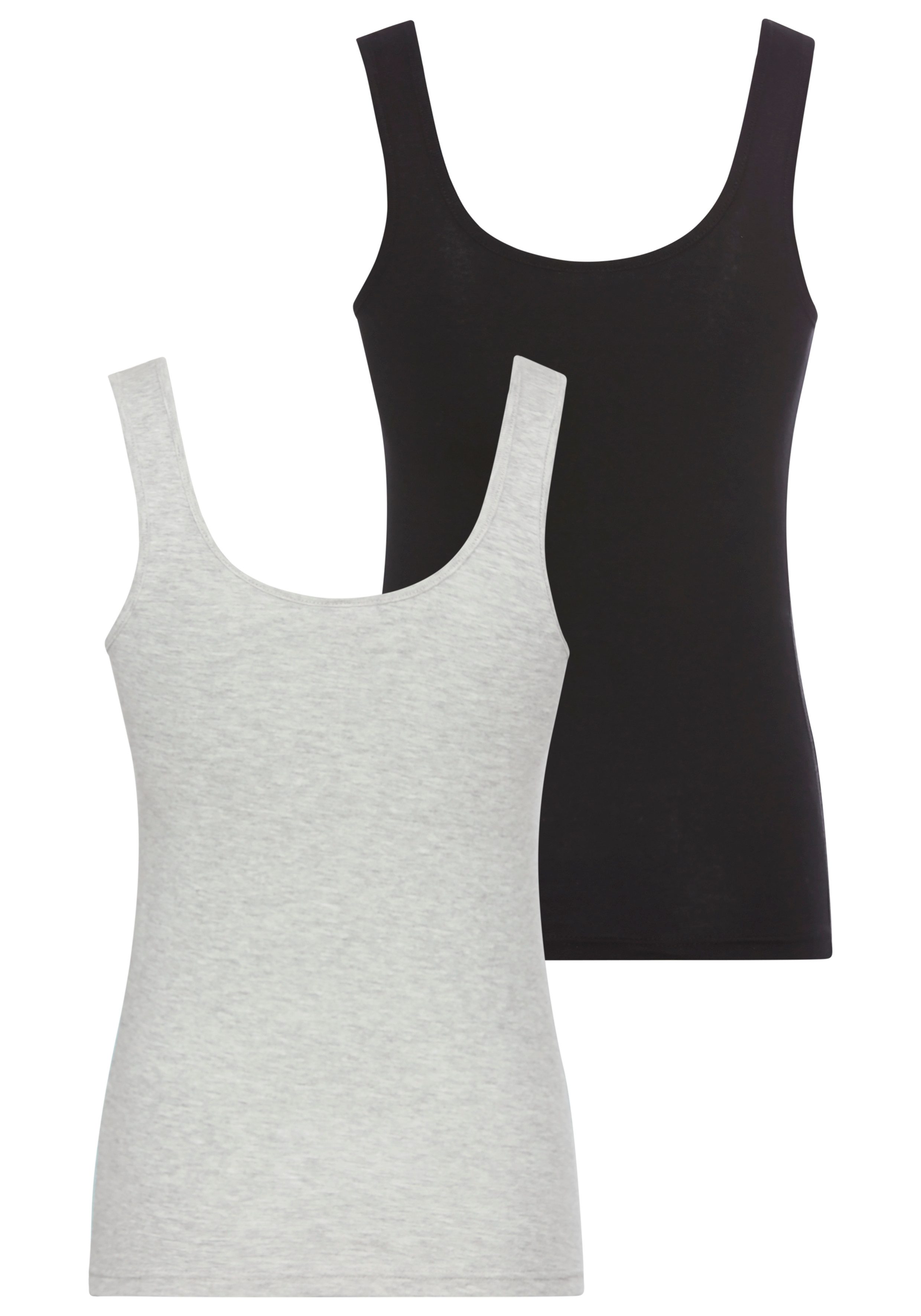 KangaROOS Tanktop 1x met frontprint, 1x effen (2-delig, Set van 2)