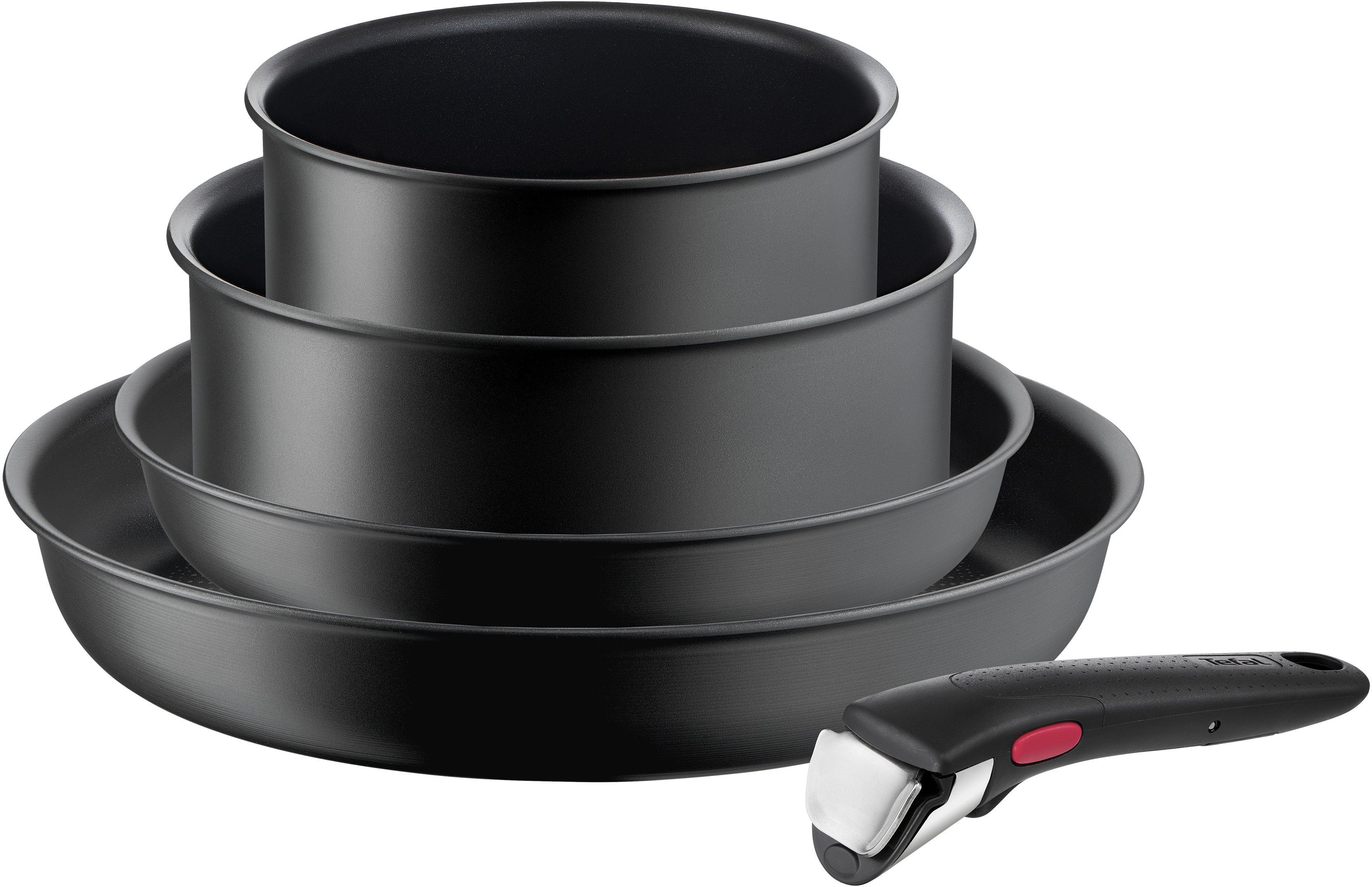 Tefal Pannenset L76495 Ingenio Ultimate Anti-aanbak, thermo-signaal, afneembare handgreep, voor alle kookplaten, inductie (set, 5-delig) pannensets