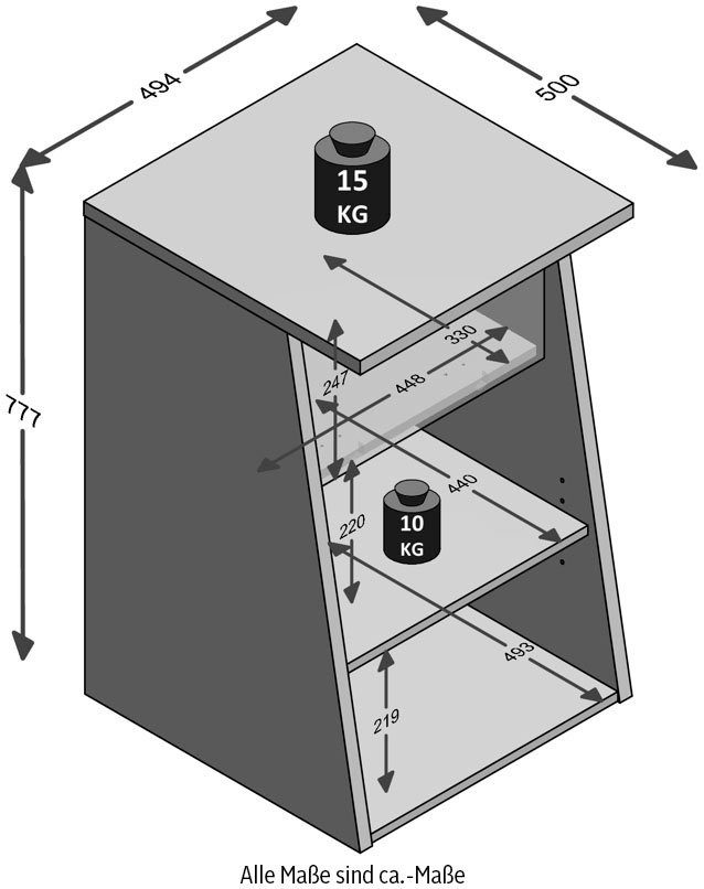 FMD Bijzettafel Zocker Aanvulling op gamingtafel Zocker