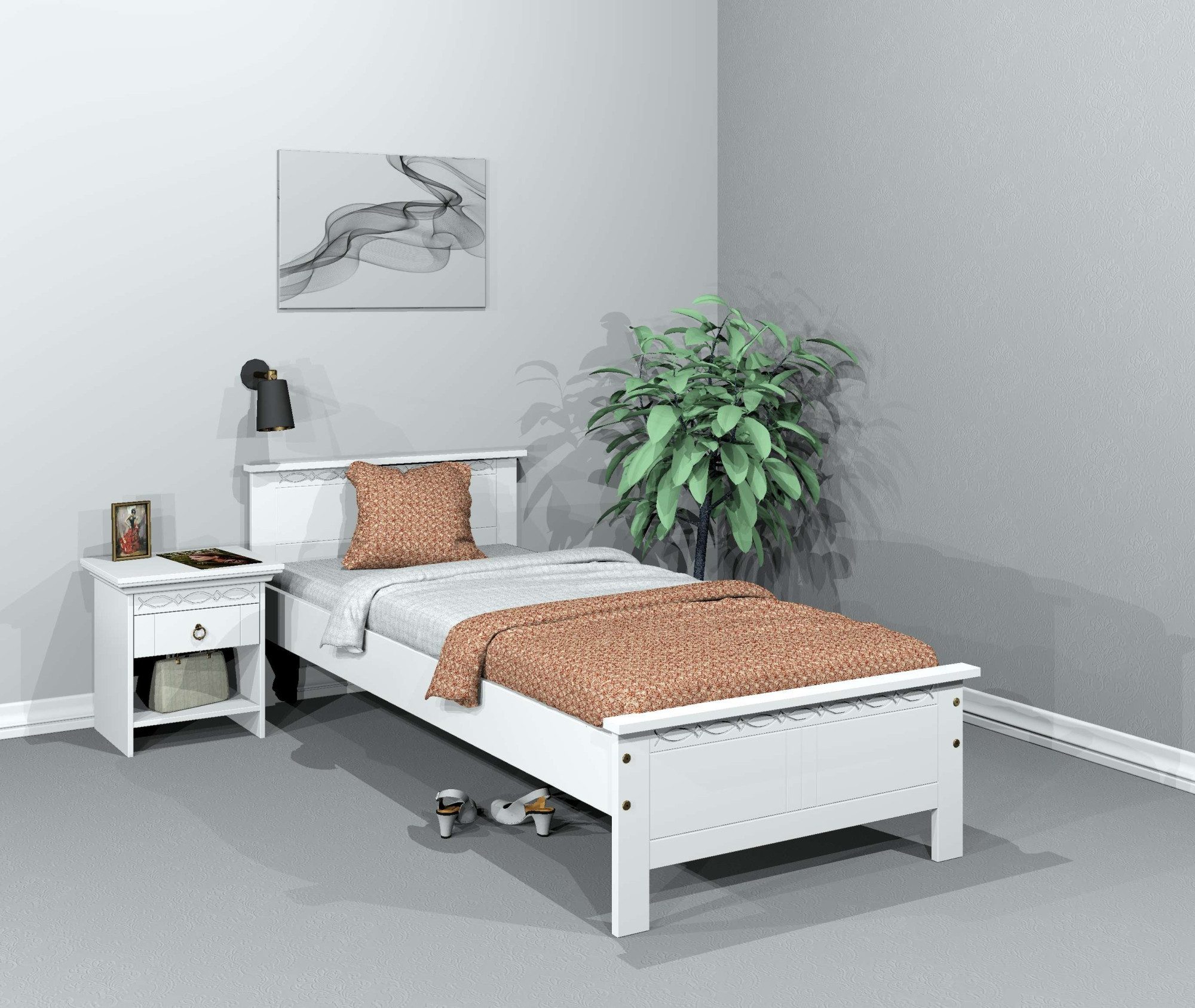 Home affaire Massief houten ledikant Indra, TOPSELLER, landhuisstijl, elegant design, gecertificeerd massief hout