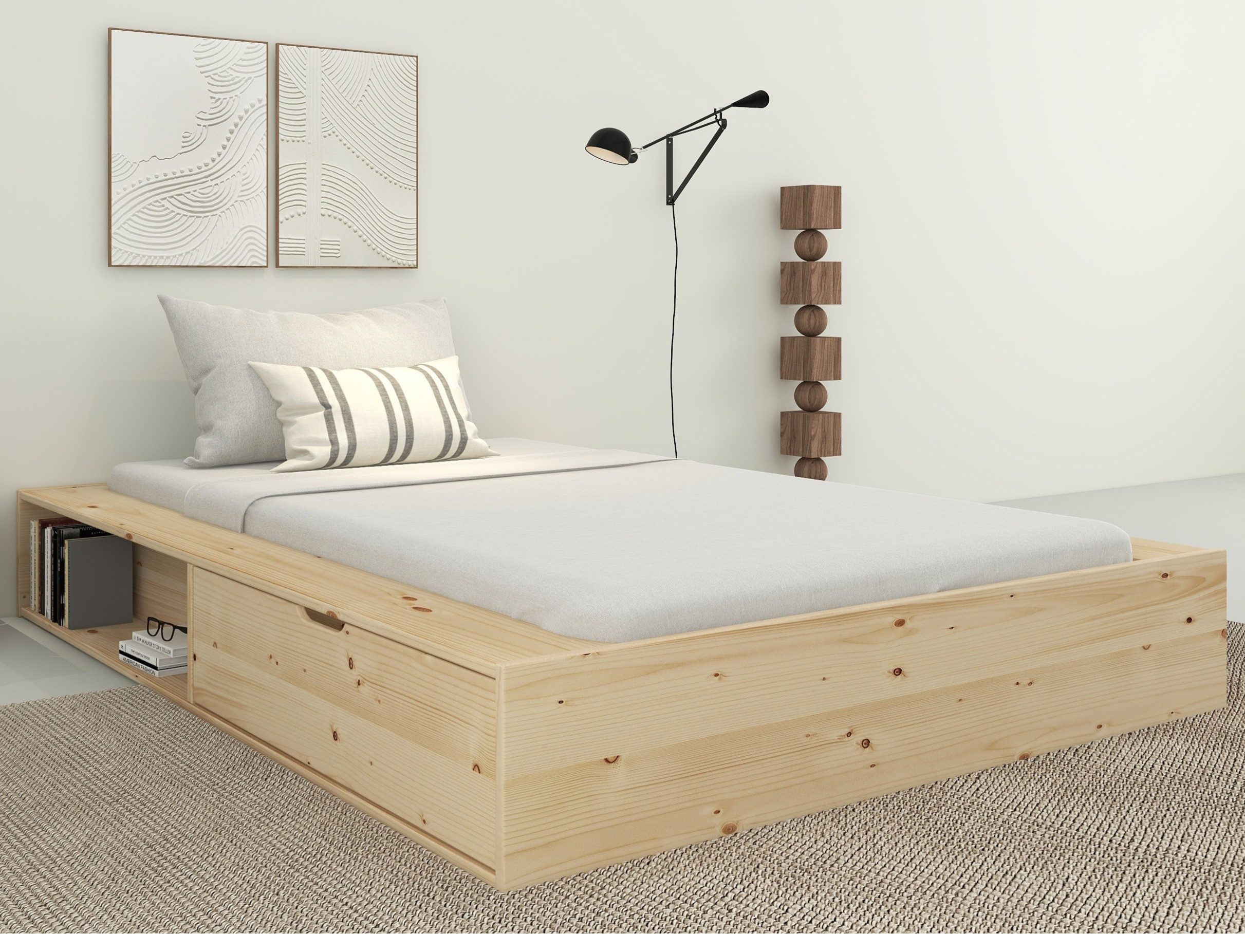 Home affaire Massief houten ledikant Erno, OTTOs keuze, BESTSELLER, opbergbank futonbed, 275KG belastbaar
