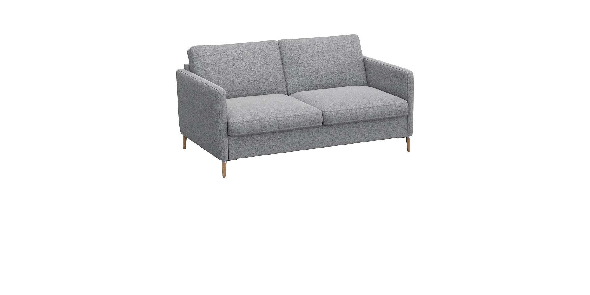 FLEXLUX 2-zitsbank Fiore smalle armleuningen, koudschuim, aluminium + eiken poten