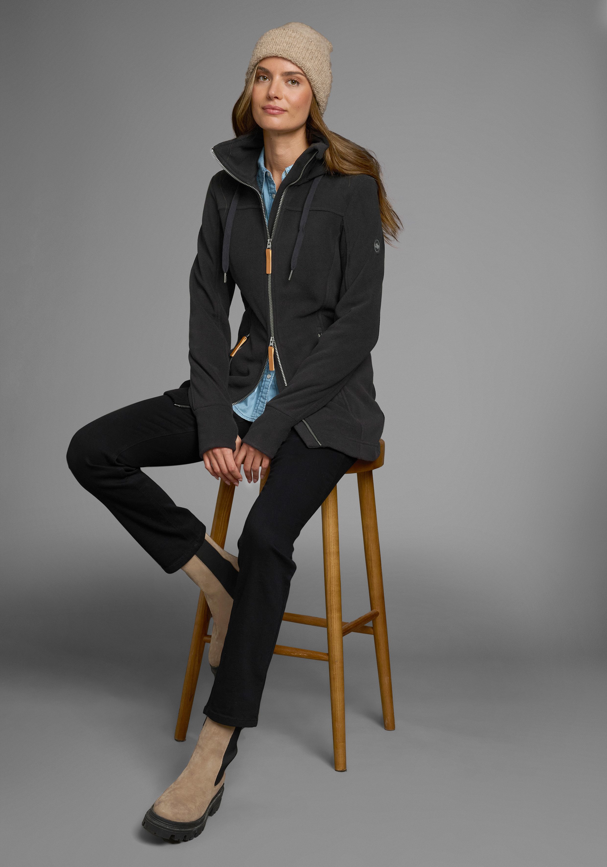 Polarino Fleecejack van fleece, ademend, sneldrogend