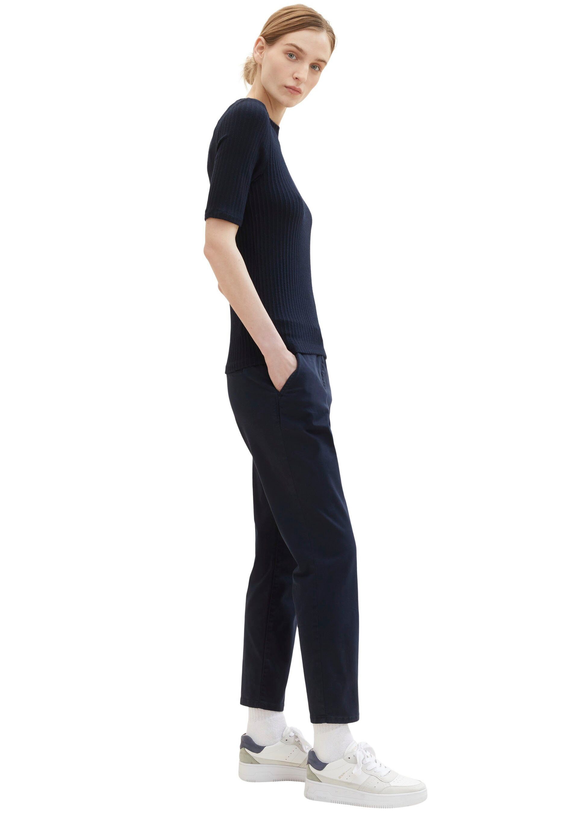 Tom Tailor 7/8-broek met riem en half verborgen knoopsluiting (set, 2-delig, Inclusief ceintuur)