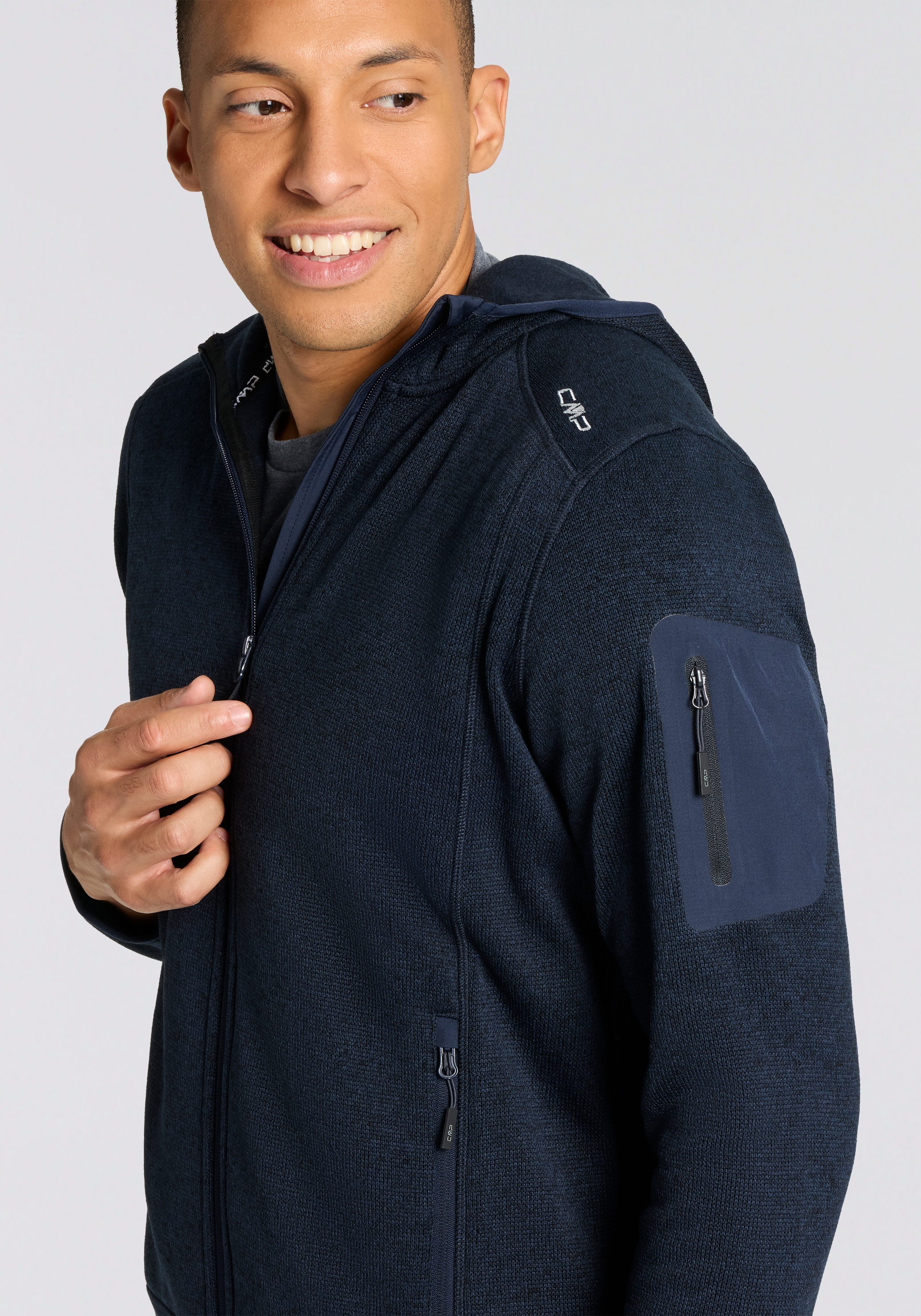 CMP Gebreid fleecejack MAN JACKET FIX HOOD (1 stuk)