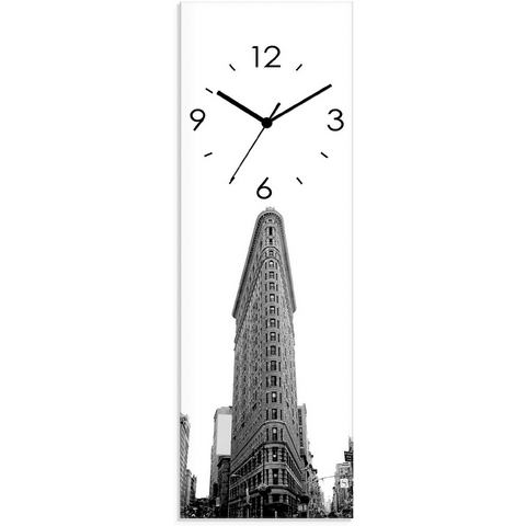 Artland Wandklok Flatiron Building New York geluidloos, zonder tikkende geluiden, niet tikkend, geruisloos - naar keuze: radiografische klok of kwartsklok, moderne klok voor woonka