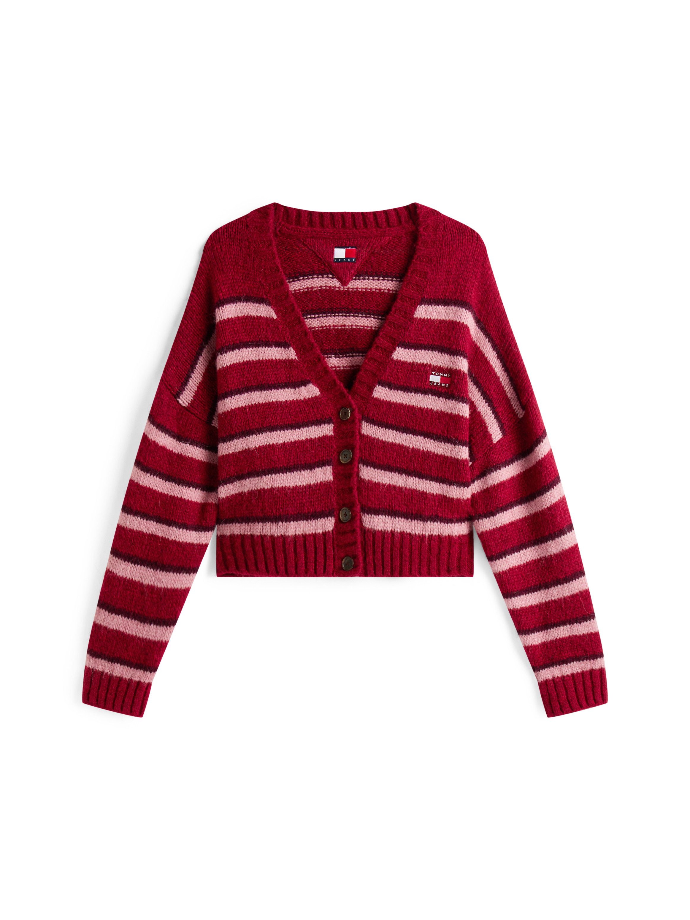 TOMMY JEANS Vest TJW BADGE STRIPE FLUFF CARDI EXT