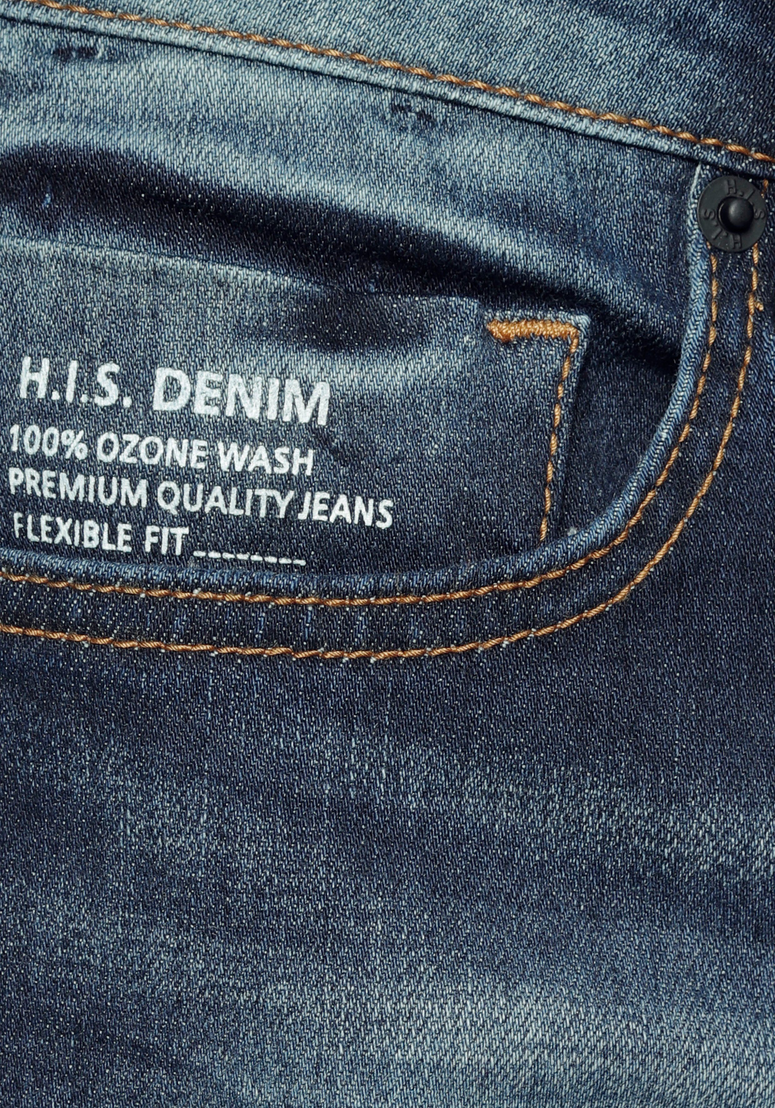 H.I.S Straight jeans DIX rechte pasvorm, lage taille, used-wassing