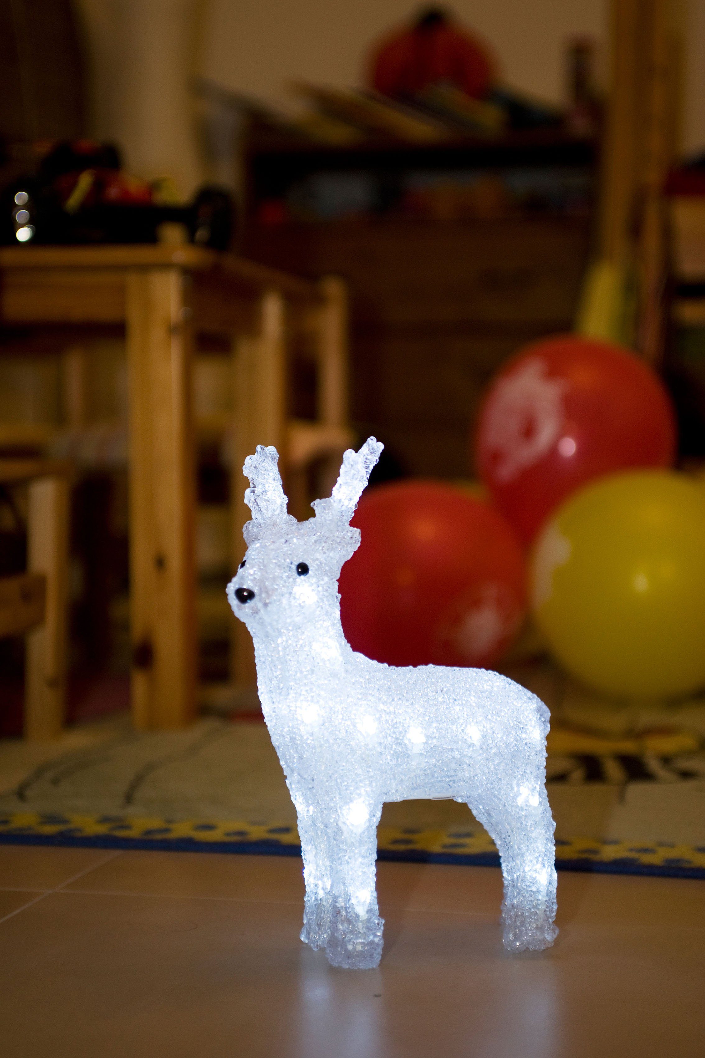 KONSTSMIDE Kerstfiguur Kerst versiering Led acryl rendier, 24 koudwitte dioden (1 stuk)