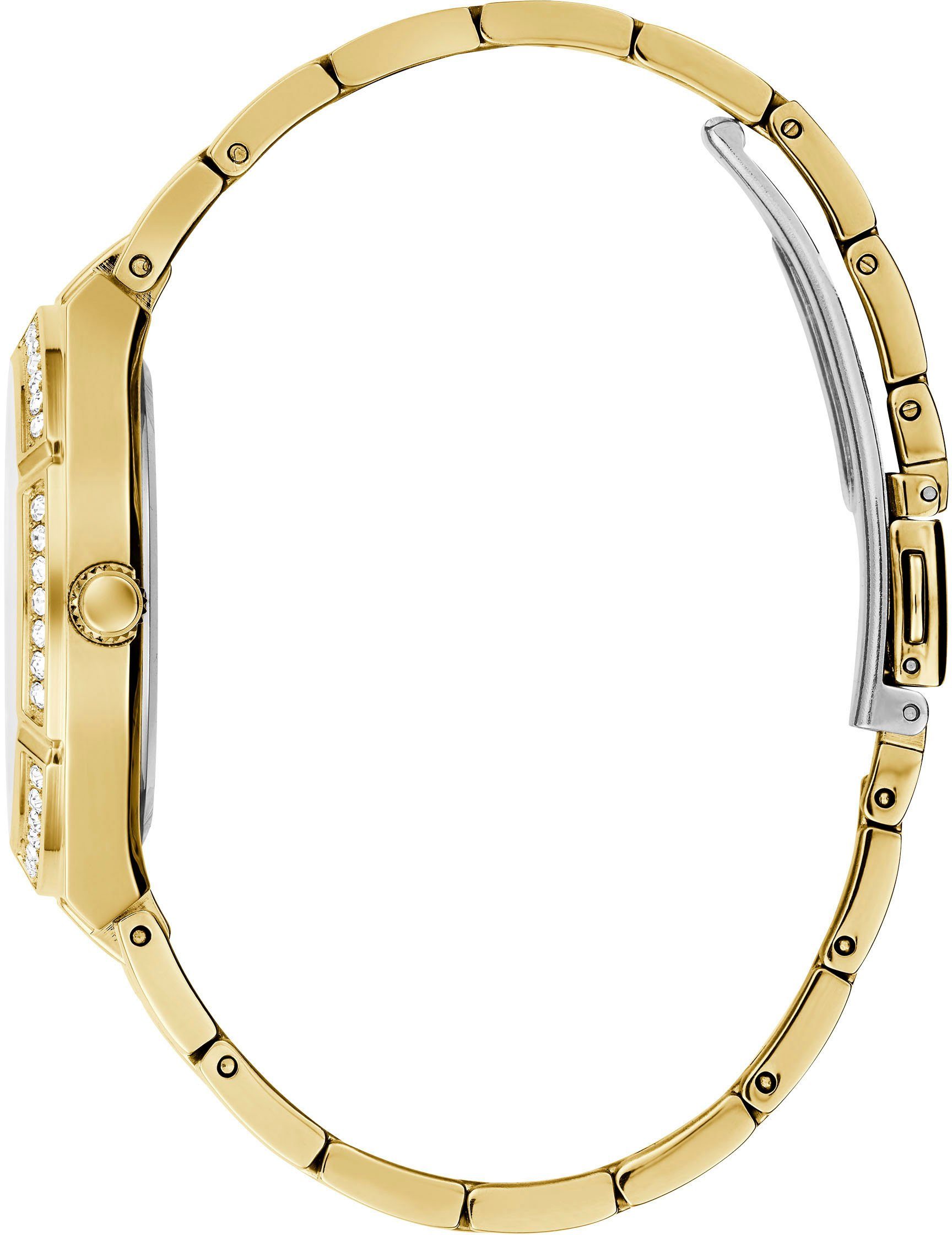 Guess Kwartshorloge Cosmo Horloge, dameshorloge, analoog, kristalstenen, stalen armband