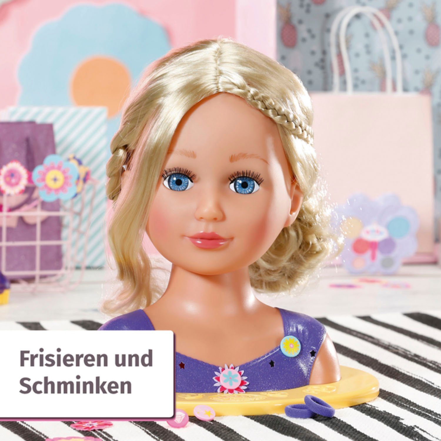 Baby Born Kaphoofd Sister styling head, paars