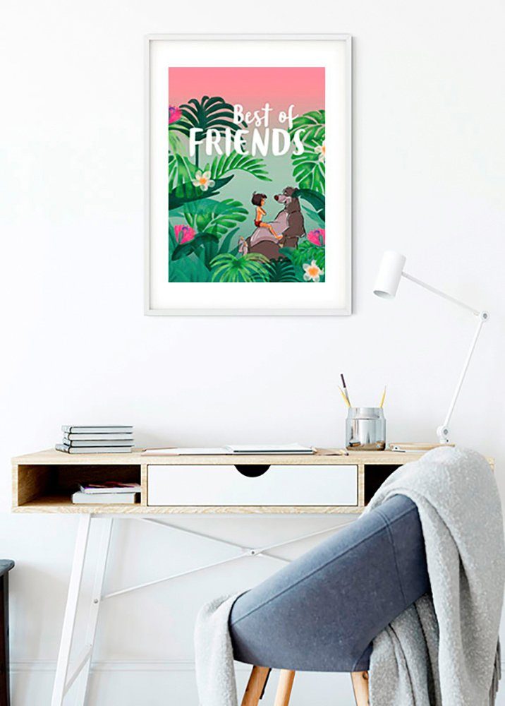 Komar Wanddecoratie Jungle Book best of Friends Wanddecoratie voor de kinderkamer - zonder lijst (1 stuk)