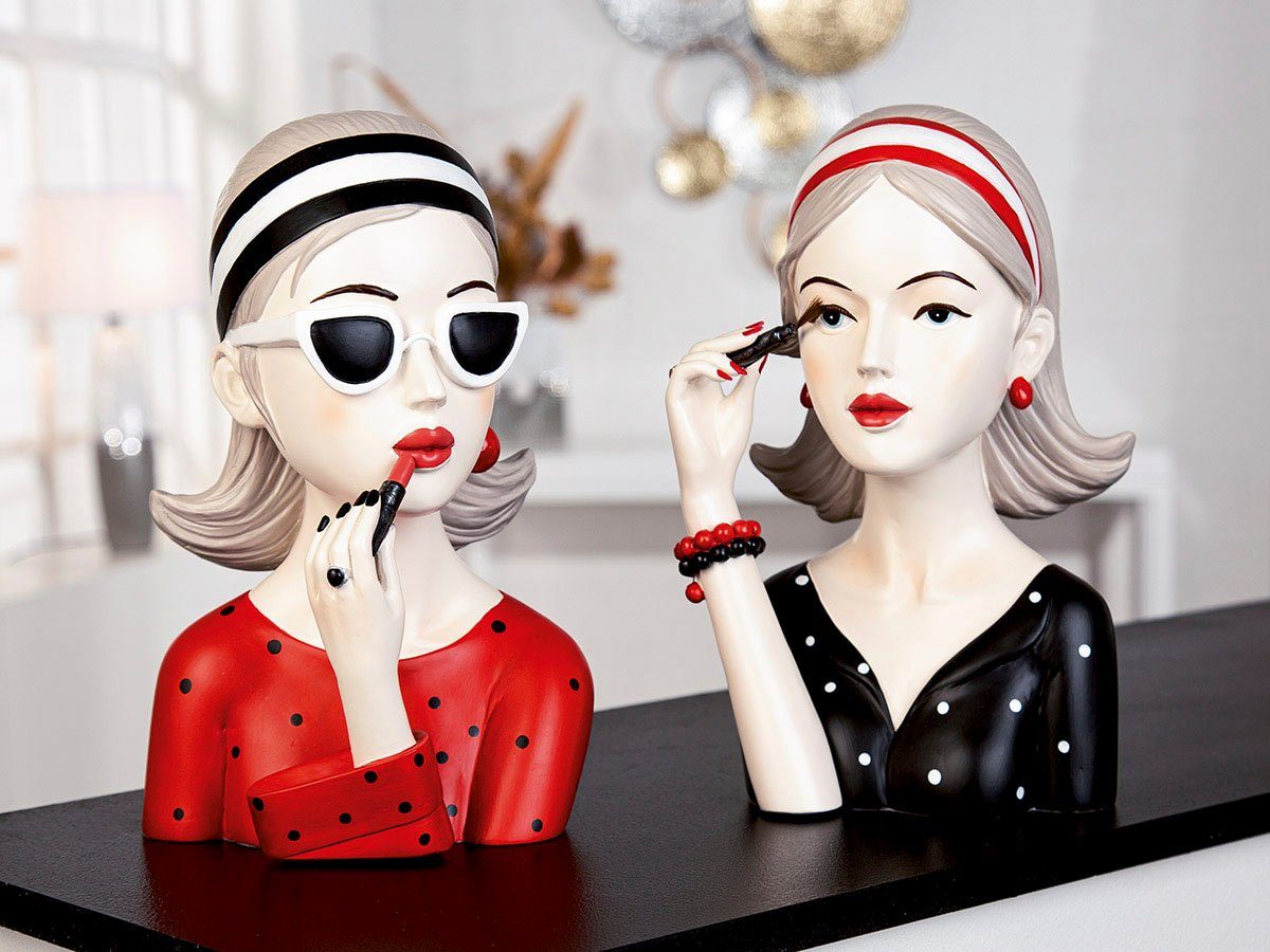 GILDE Decoratief figuur Dame met rode lippenstift (1 stuk)