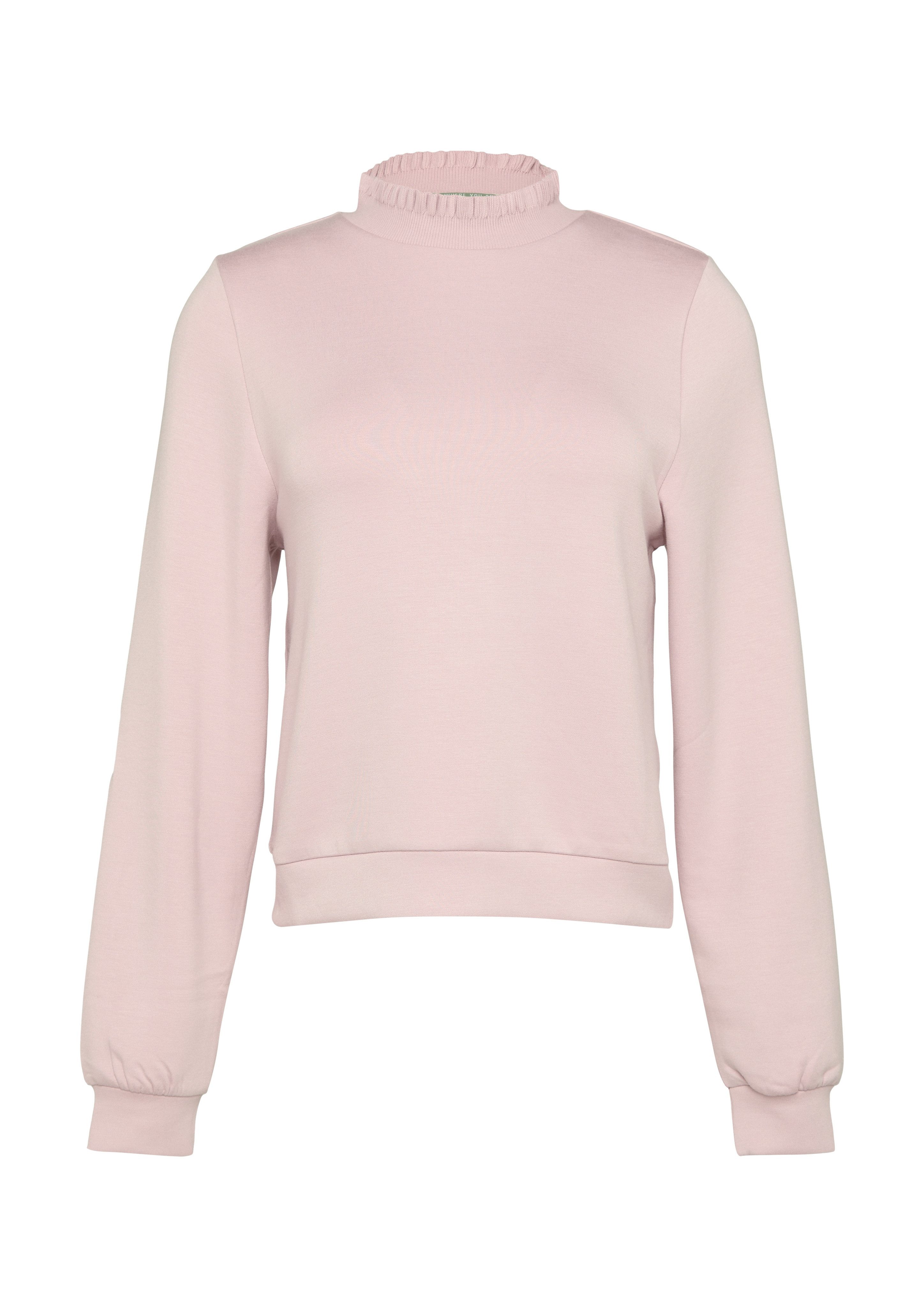 Q S designed by Sweatshirt met gegolfde kraag