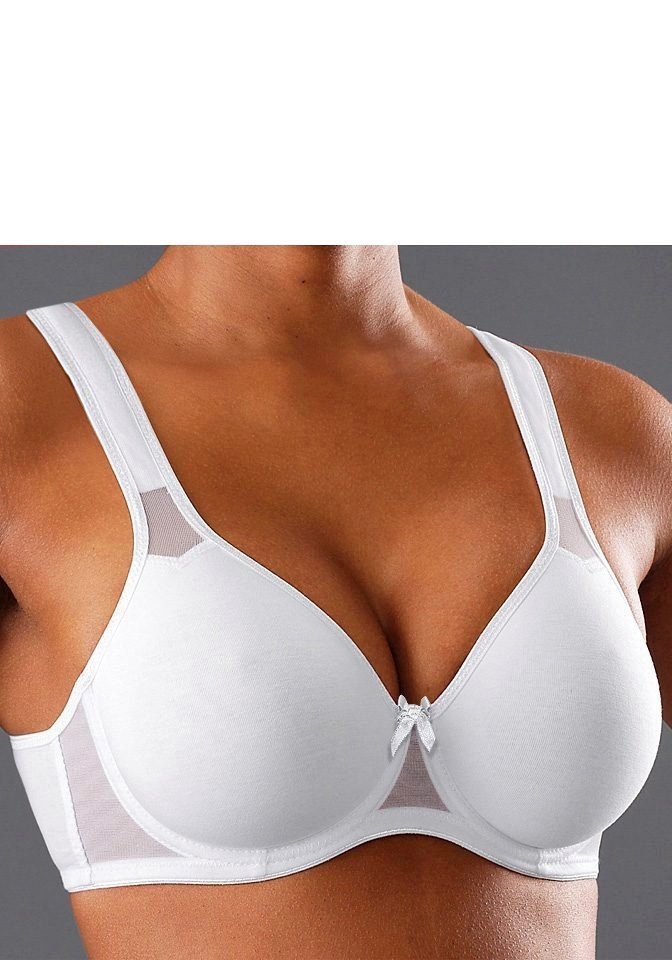 Petite fleur T-shirt-bh met beugel en netinzetten, basic dessous (Set van 2)