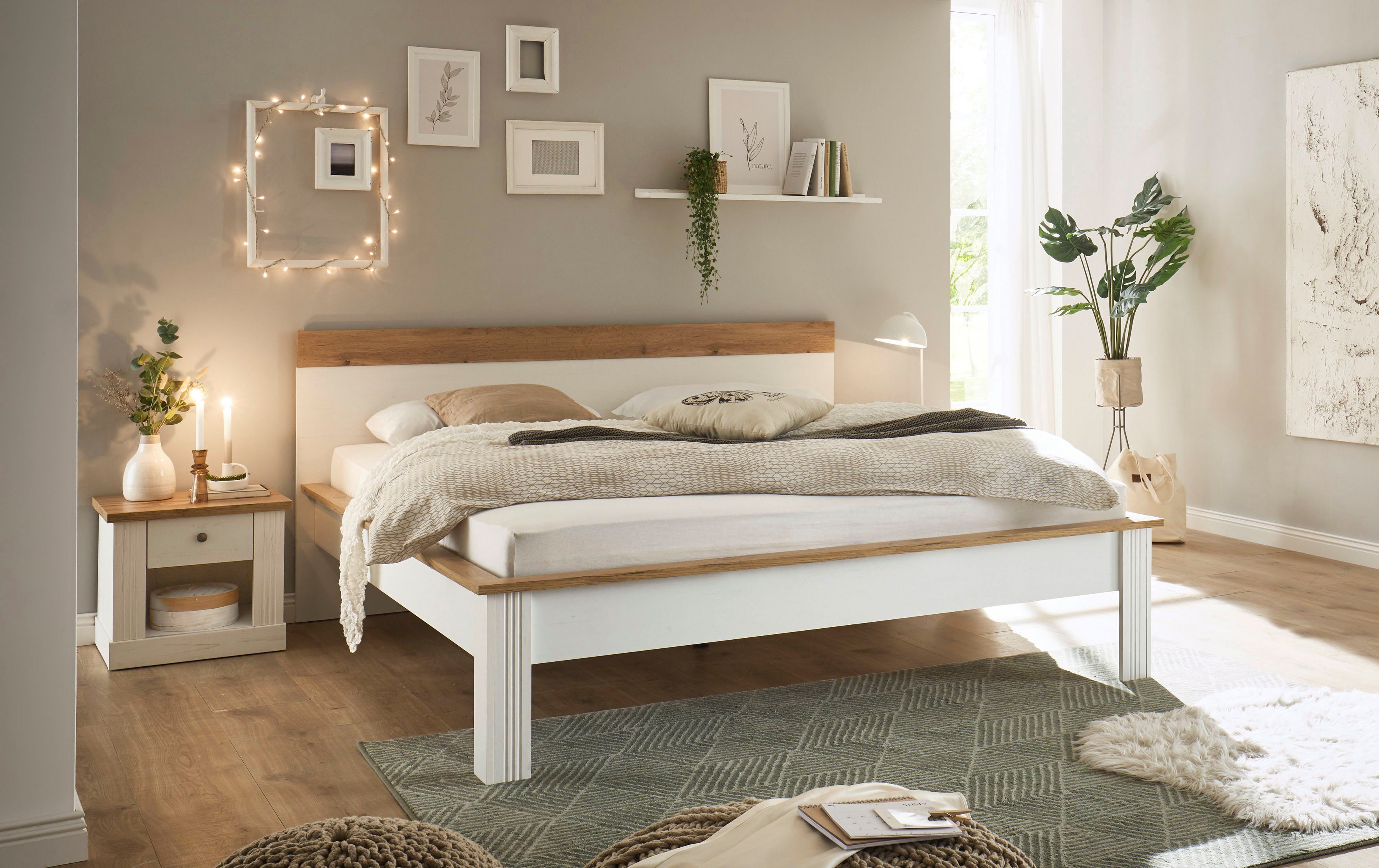 Home affaire Slaapkamerserie Westminster Bed ligoppervlak 180x200 cm en 2 nachtkastjes