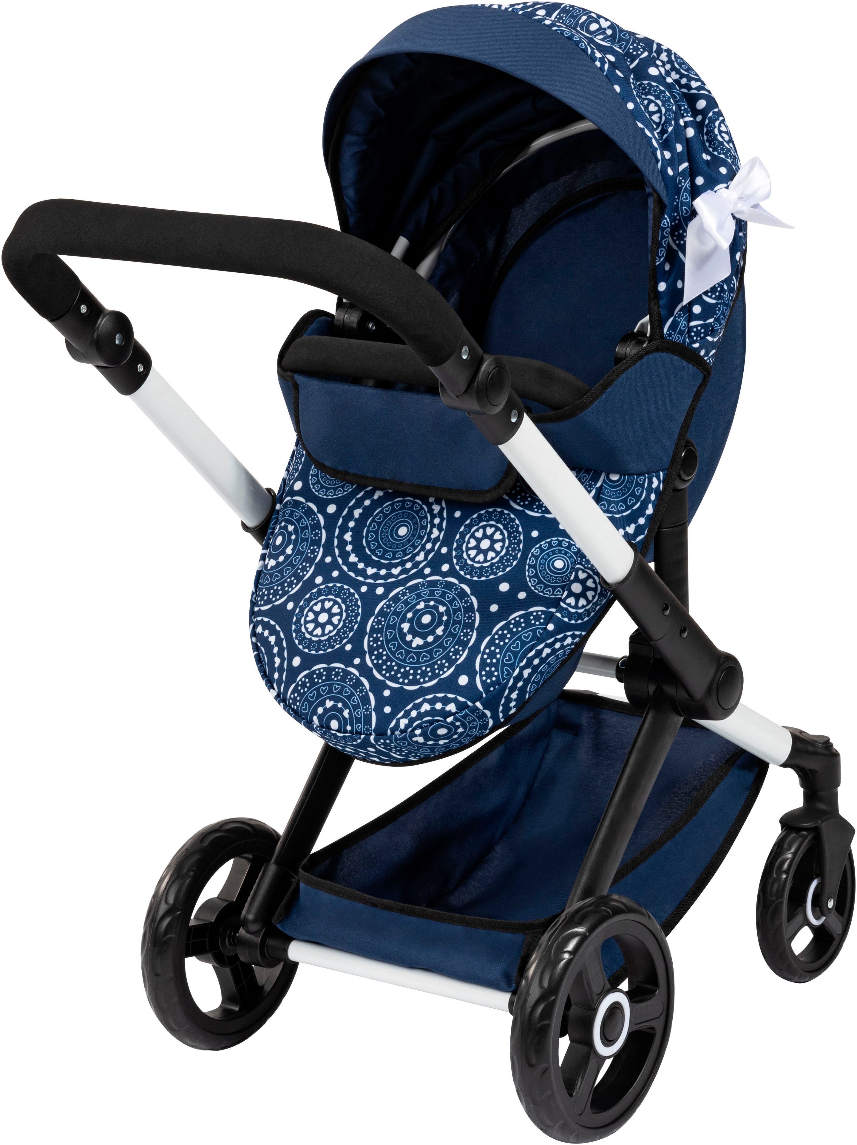 Bayer Combi-poppenwagen Xeo, blauwe strik