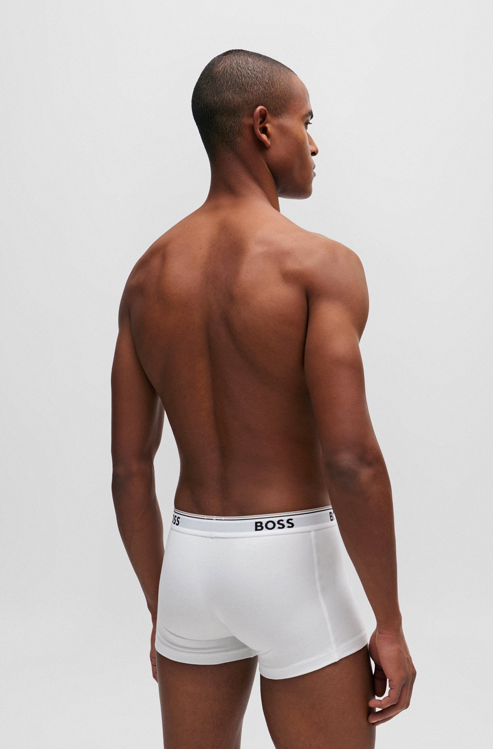 BOSS Boxershort TRUNK 3 PACK BOSS opdruk op de tailleband (3 stuks)